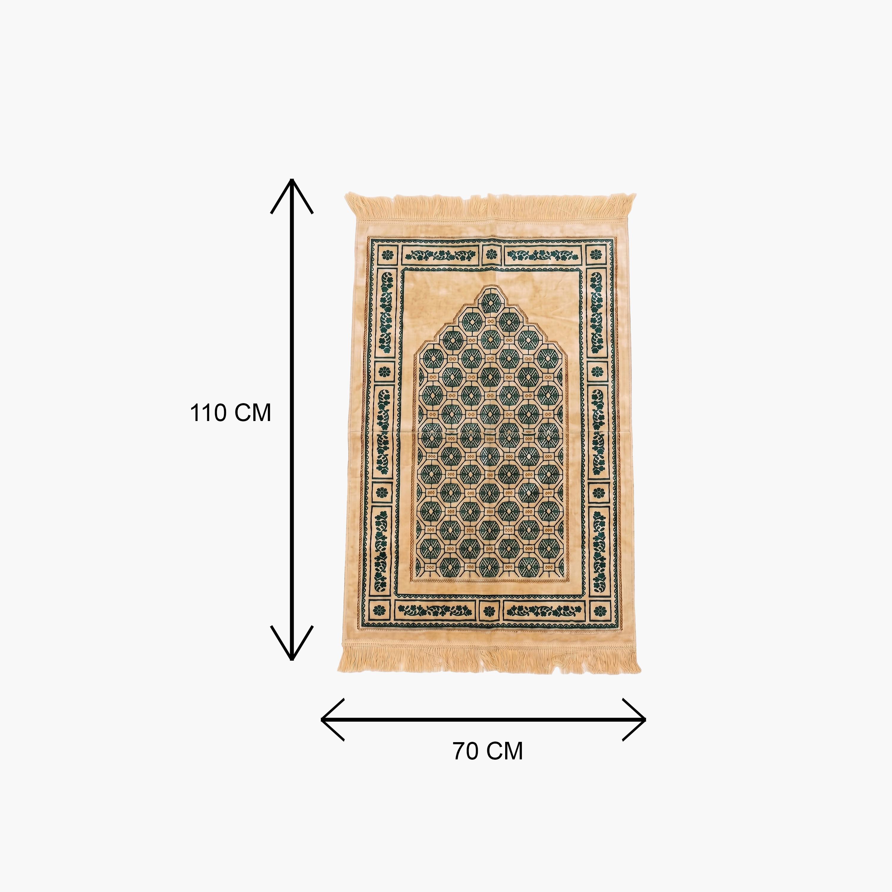 سجادة صلاة حديث المدينة بتصميم قوس ونقوش هندسية، 110 سم × 70 سم-household-rugsandcarpets-prayermats-image-1