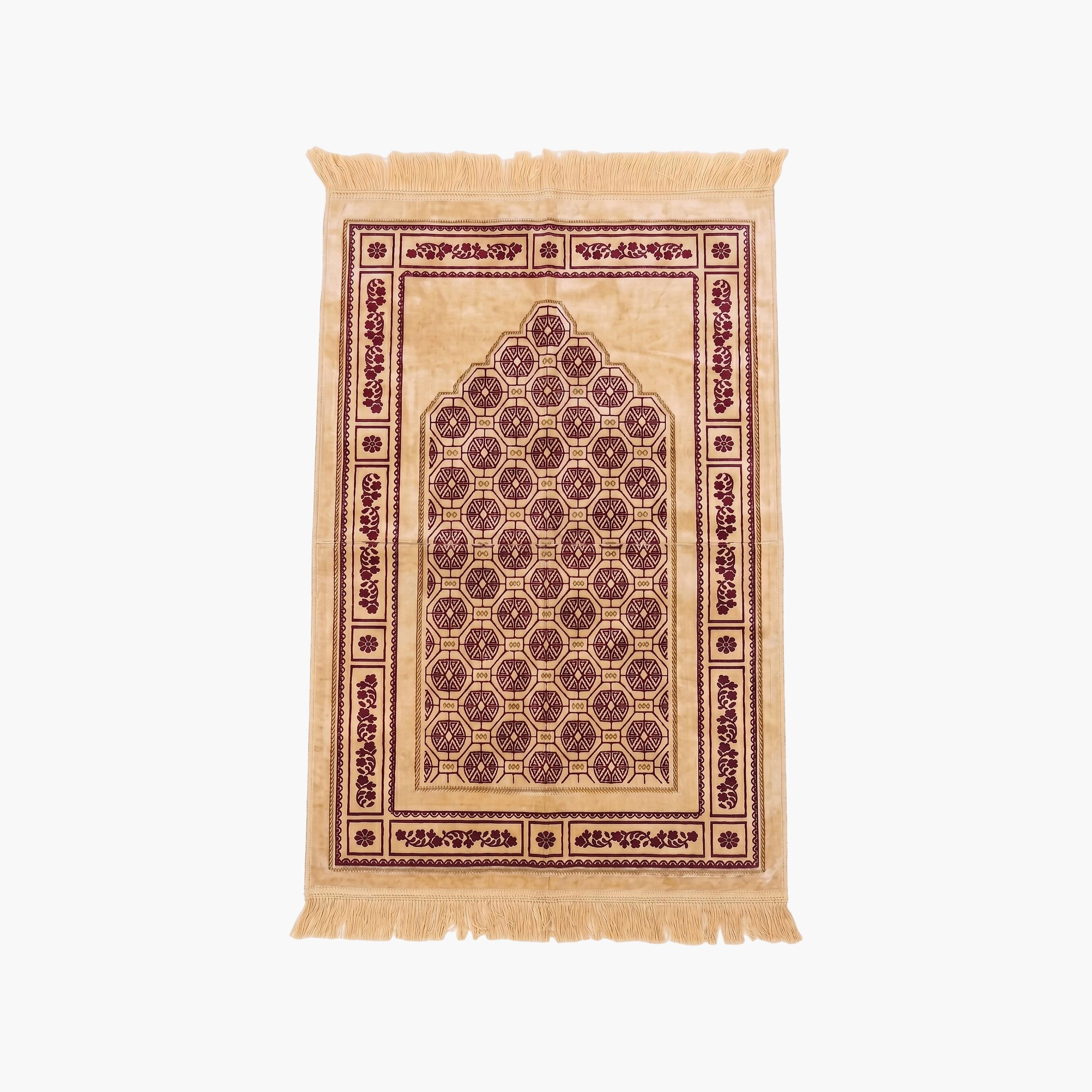 سجادة صلاة حديث المدينة بتصميم قوس ونقوش هندسية، 110 سم × 70 سم-household-rugsandcarpets-prayermats-image-3