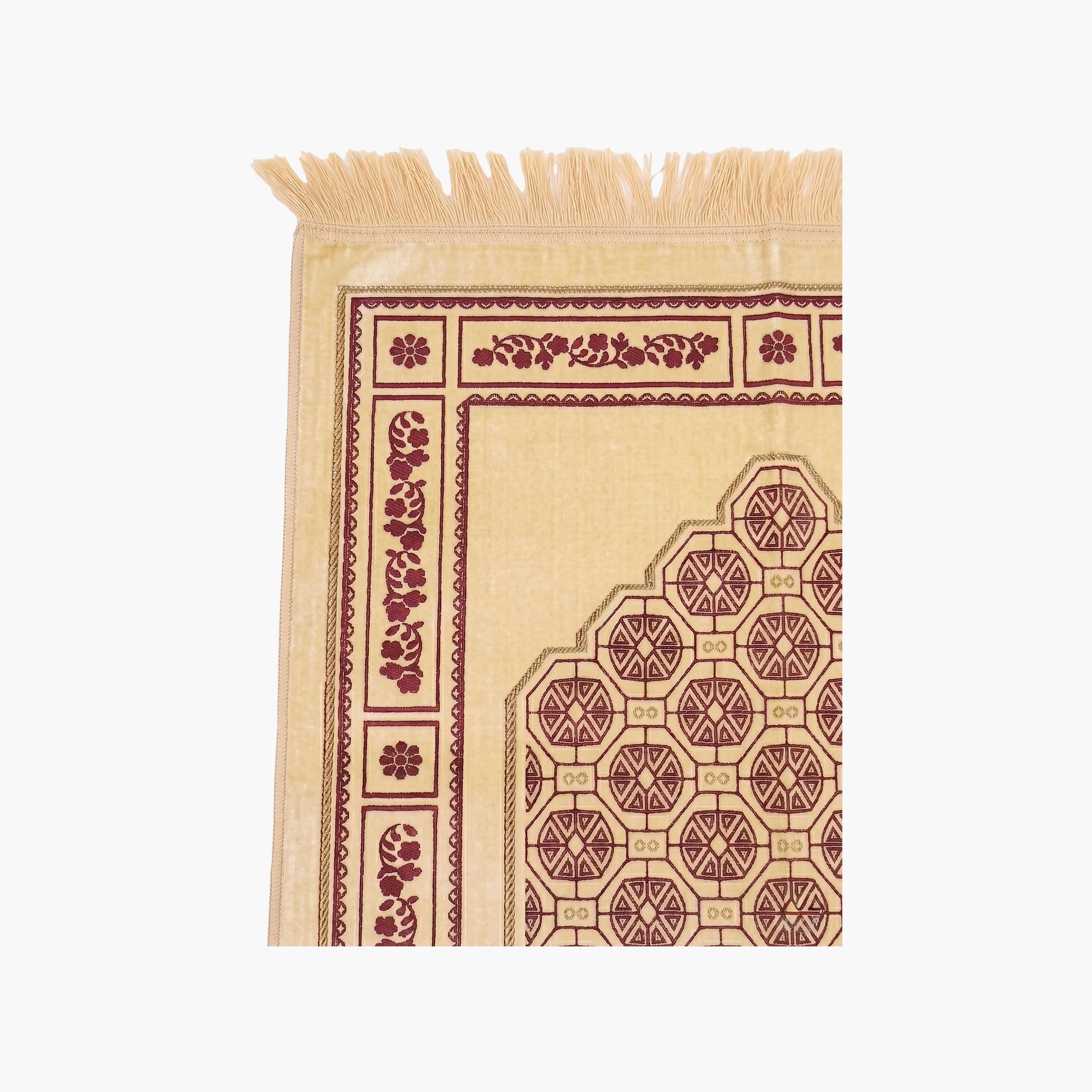 سجادة صلاة حديث المدينة بتصميم قوس ونقوش هندسية، 110 سم × 70 سم-household-rugsandcarpets-prayermats-image-2