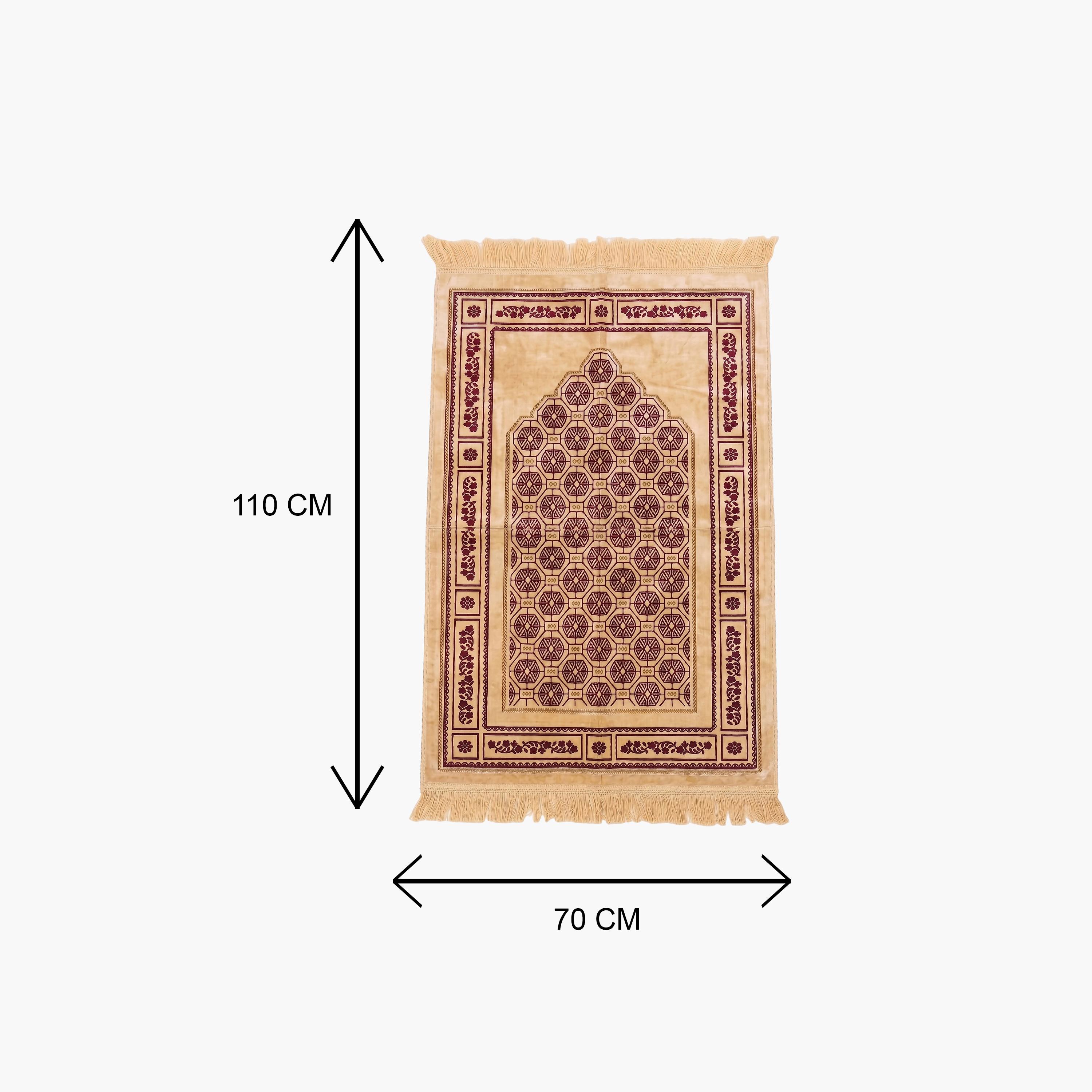 سجادة صلاة حديث المدينة بتصميم قوس ونقوش هندسية، 110 سم × 70 سم-household-rugsandcarpets-prayermats-image-1