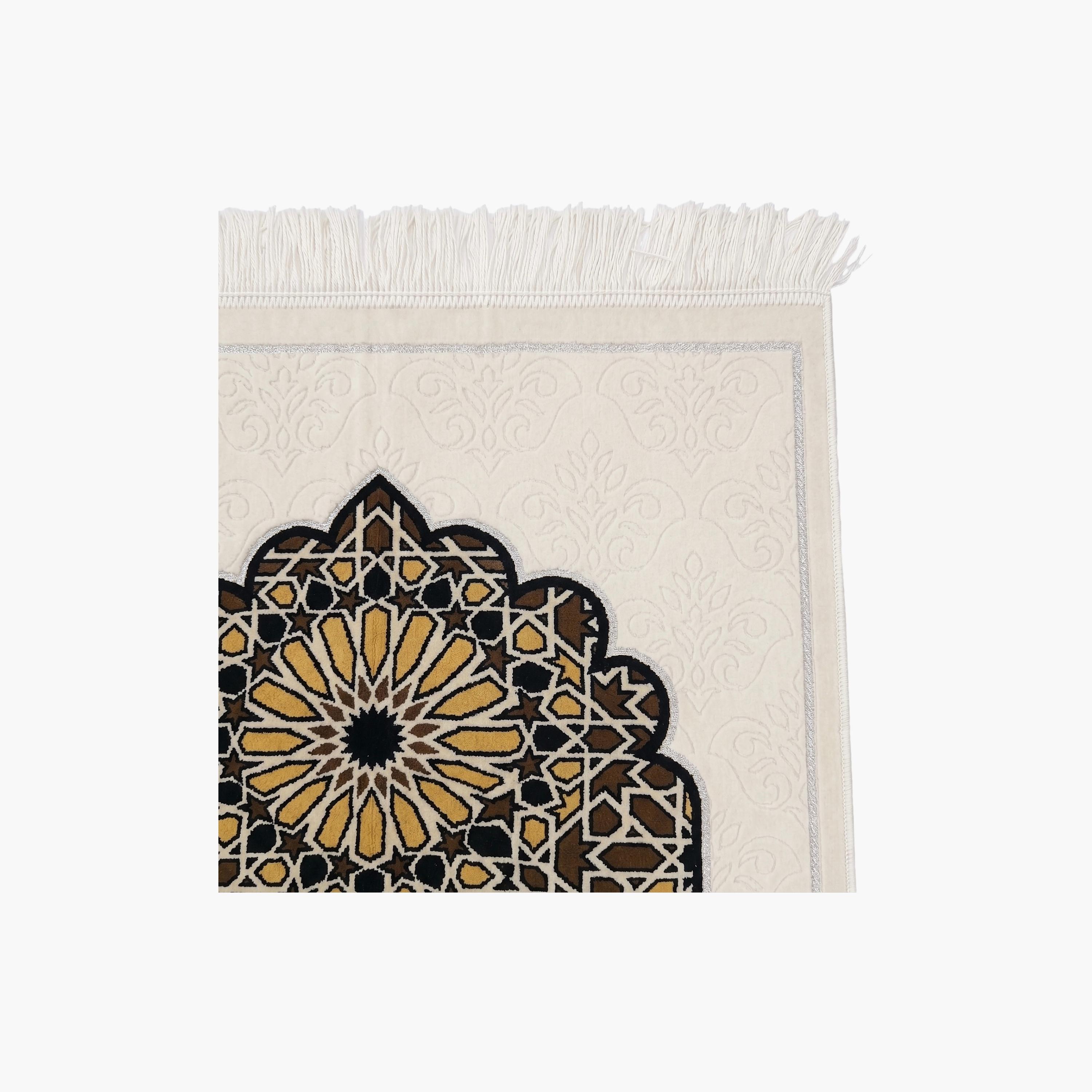 سجادة صلاة حديث المدينة بتصميم قوس ونقوش هندسية، 110 سم × 70 سم-household-rugsandcarpets-prayermats-image-2