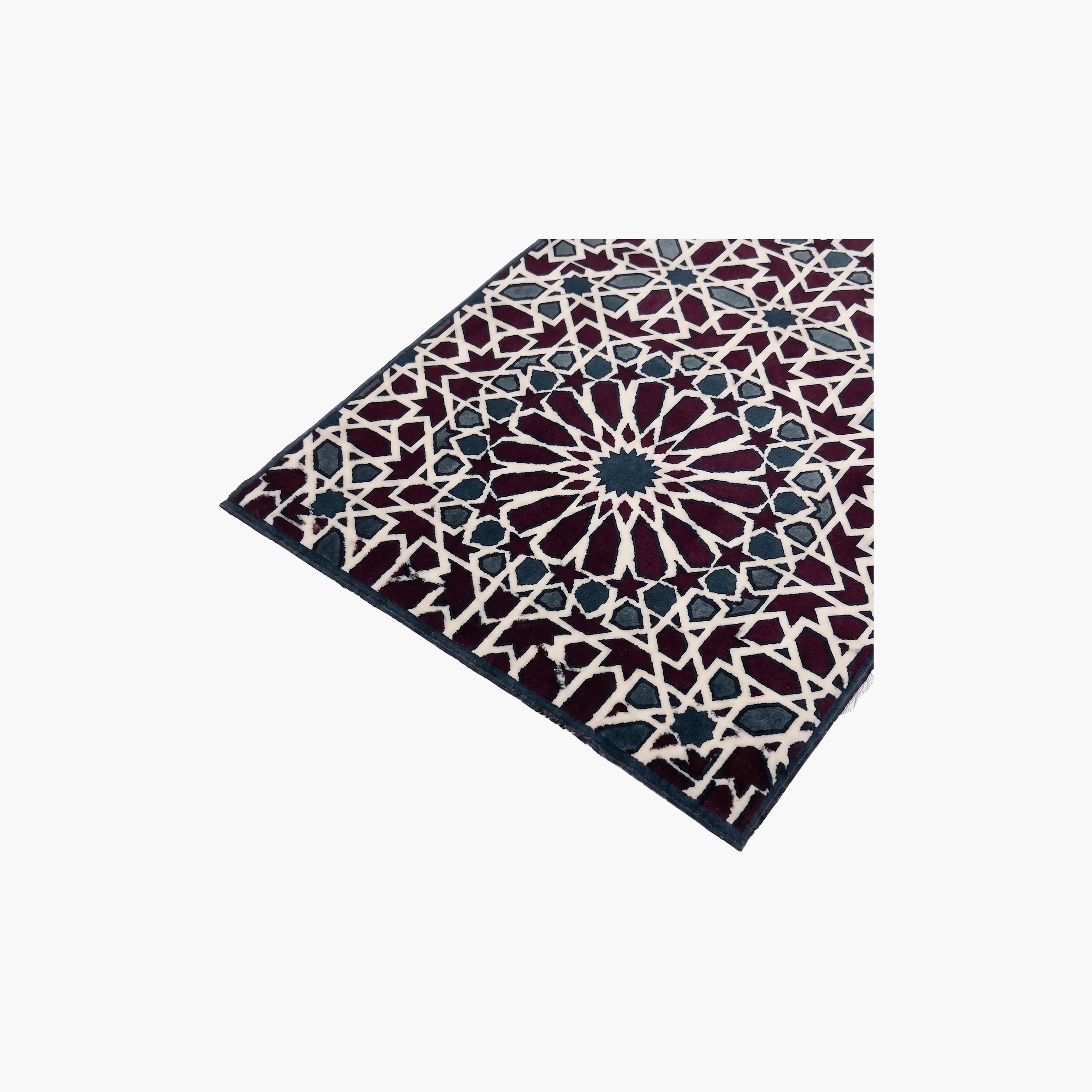 Hadiyath Al Madinah Geometric Arch Prayer Mat 110cm X 70cm-household-rugsandcarpets-prayermats-image-2