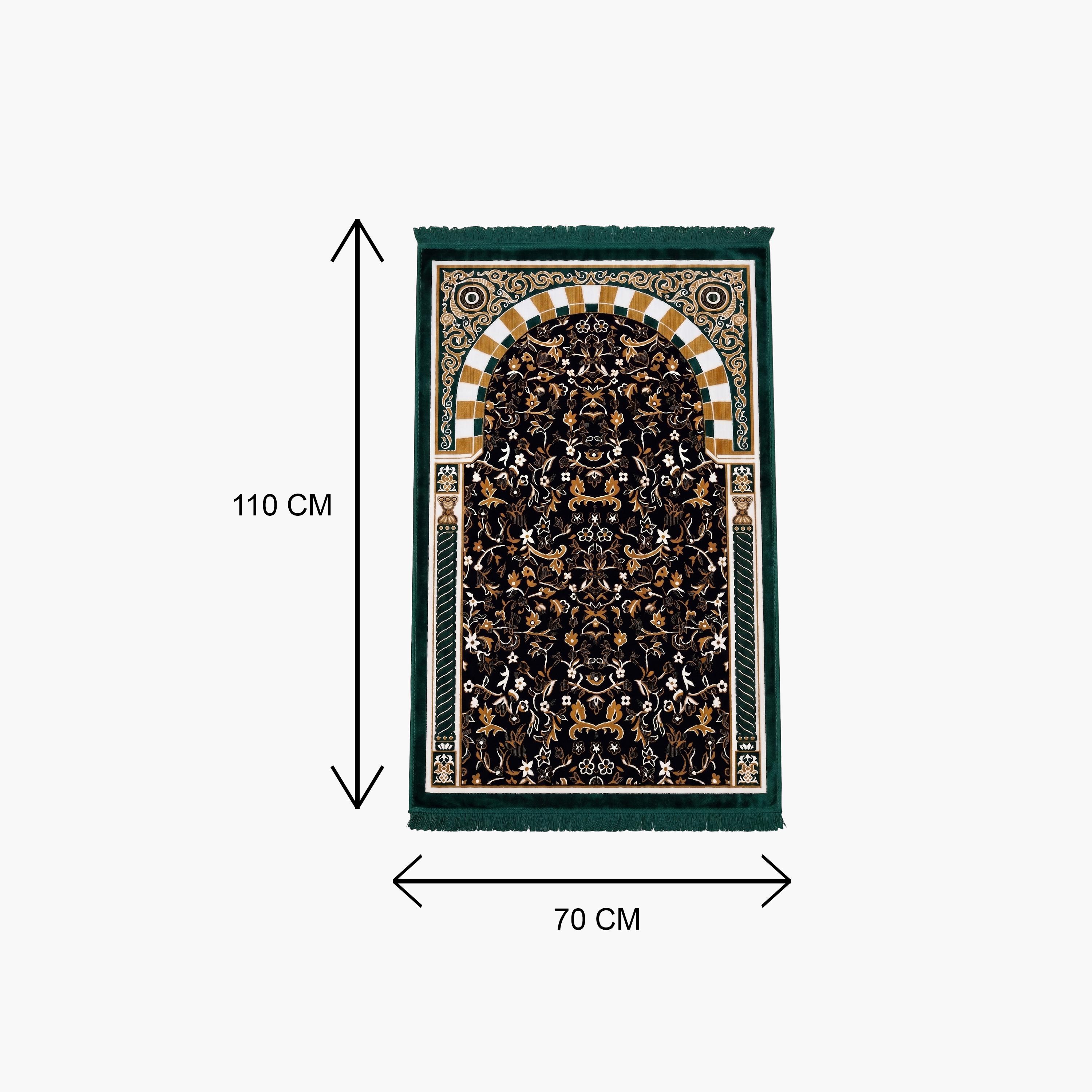 سجادة صلاة حديث المدينة بتصميم قوس ونقوش الحديقة، 110 سم × 70 سم-household-rugsandcarpets-prayermats-image-1