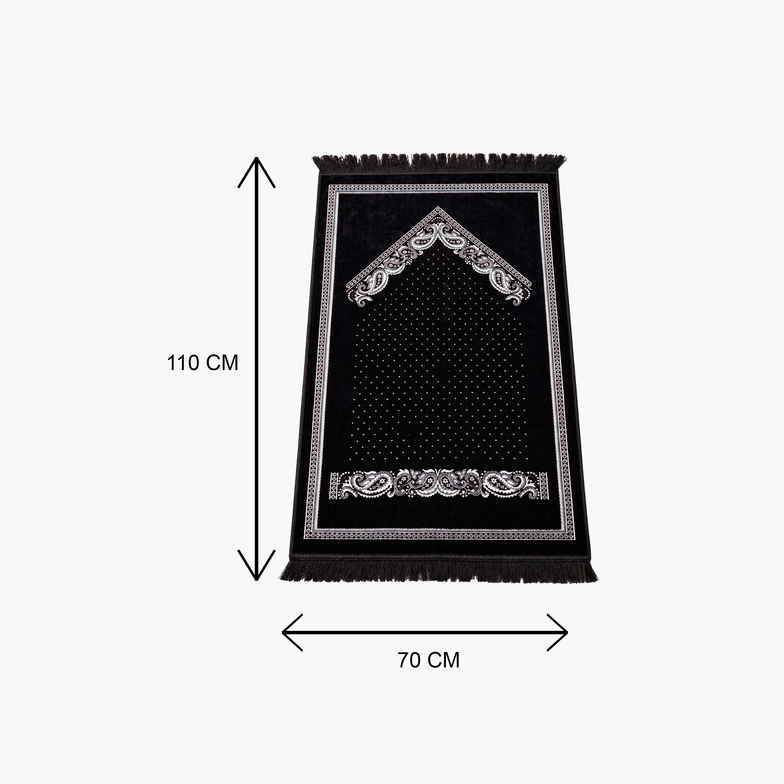 Hadiyath Al Madinah Classic Paisley Arch Prayer Mat 110cm X 70cm-household-rugsandcarpets-prayermats-image-3