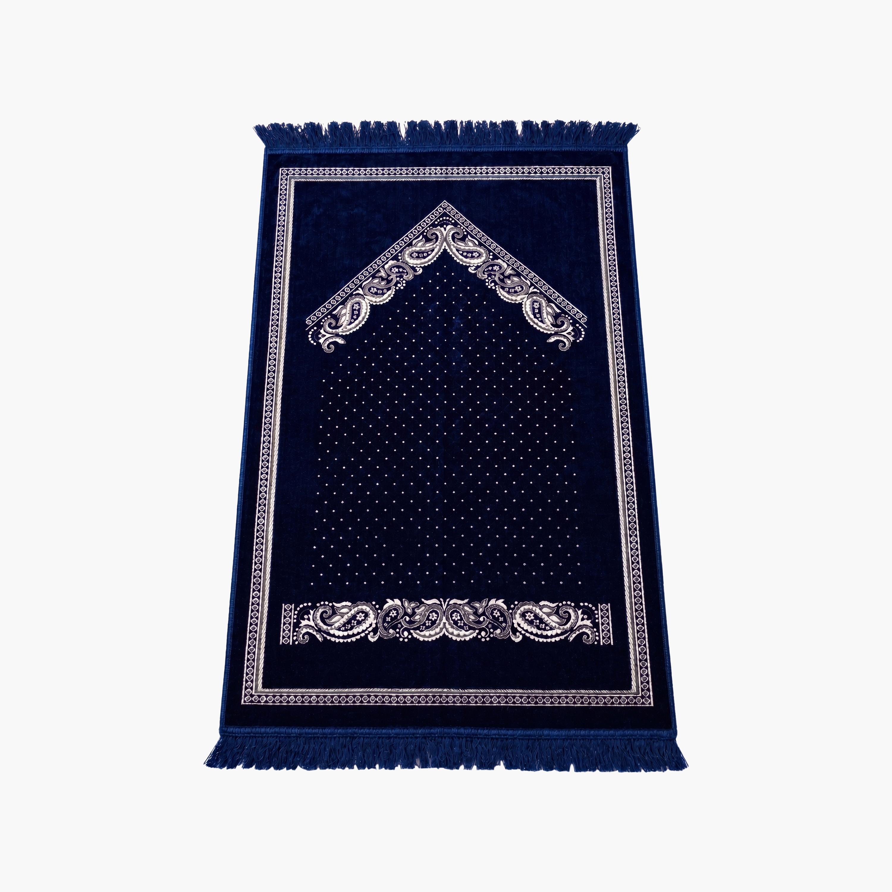 سجادة صلاة حديث المدينة بتصميم قوس ونقوش بيزلي كلاسيكية، 110 سم × 70 سم-household-rugsandcarpets-prayermats-image-3