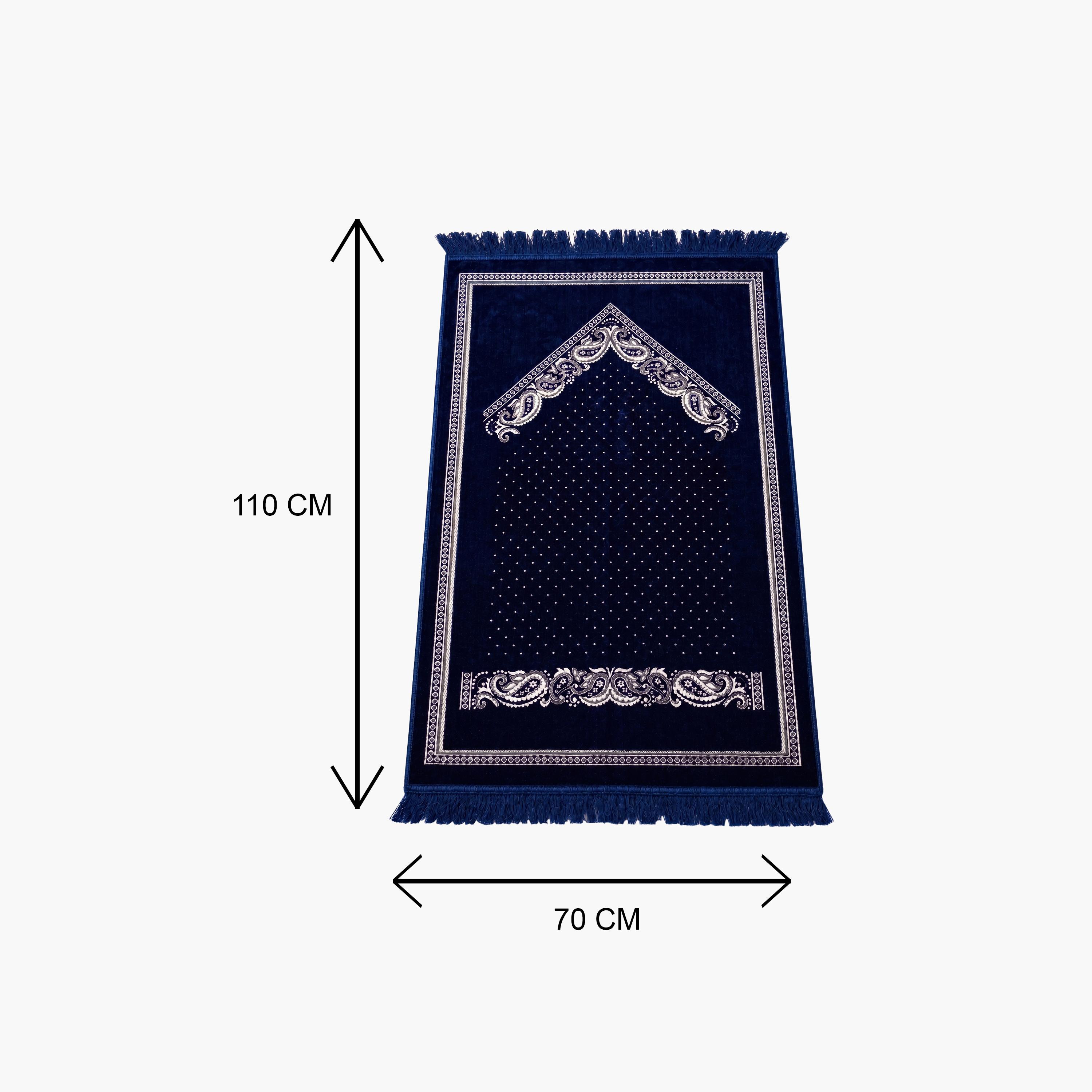 سجادة صلاة حديث المدينة بتصميم قوس ونقوش بيزلي كلاسيكية، 110 سم × 70 سم-household-rugsandcarpets-prayermats-image-1