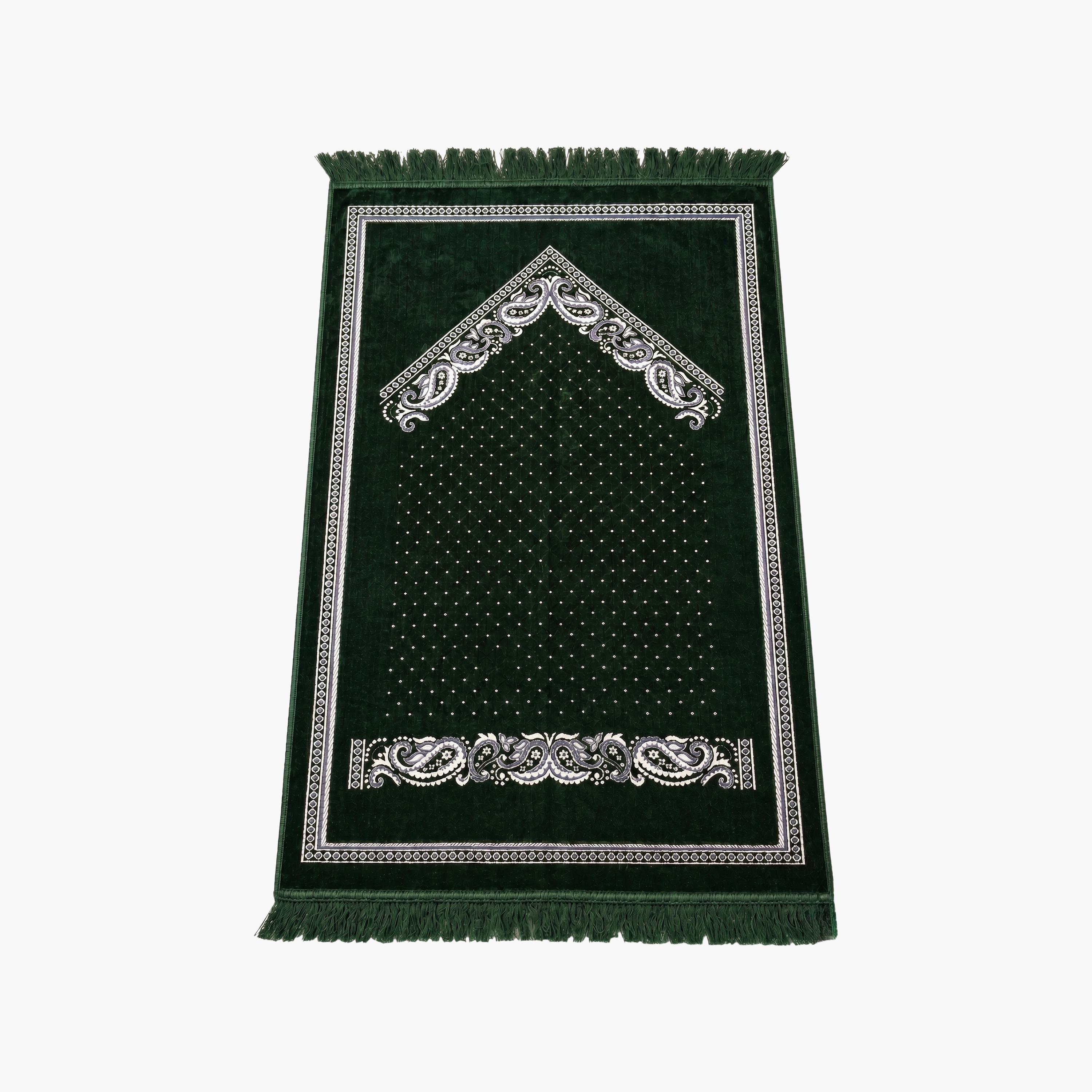 Hadiyath Al Madinah Classic Paisley Arch Prayer Mat 110cm X 70cm-household-rugsandcarpets-prayermats-image-1