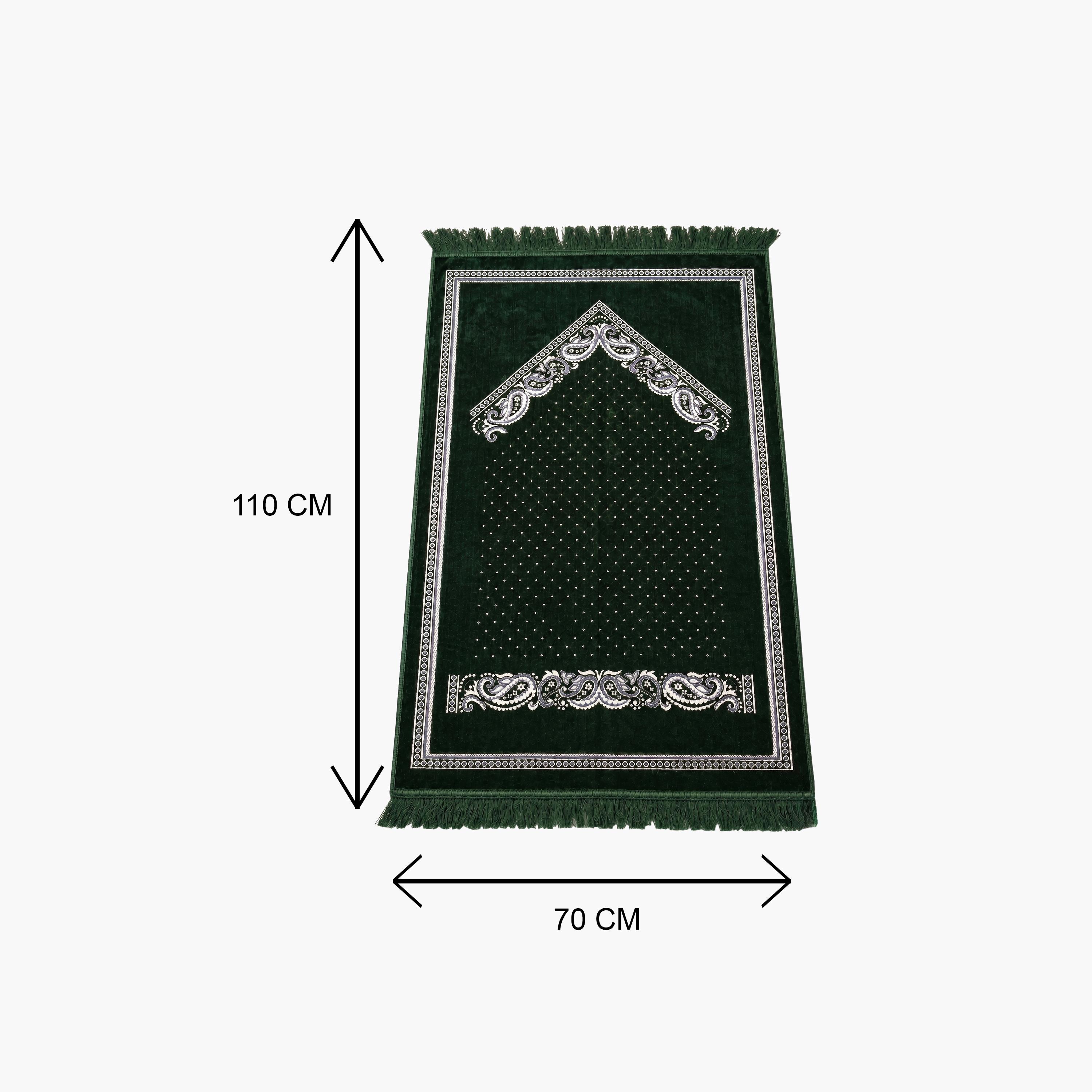 Hadiyath Al Madinah Classic Paisley Arch Prayer Mat 110cm X 70cm-household-rugsandcarpets-prayermats-image-3