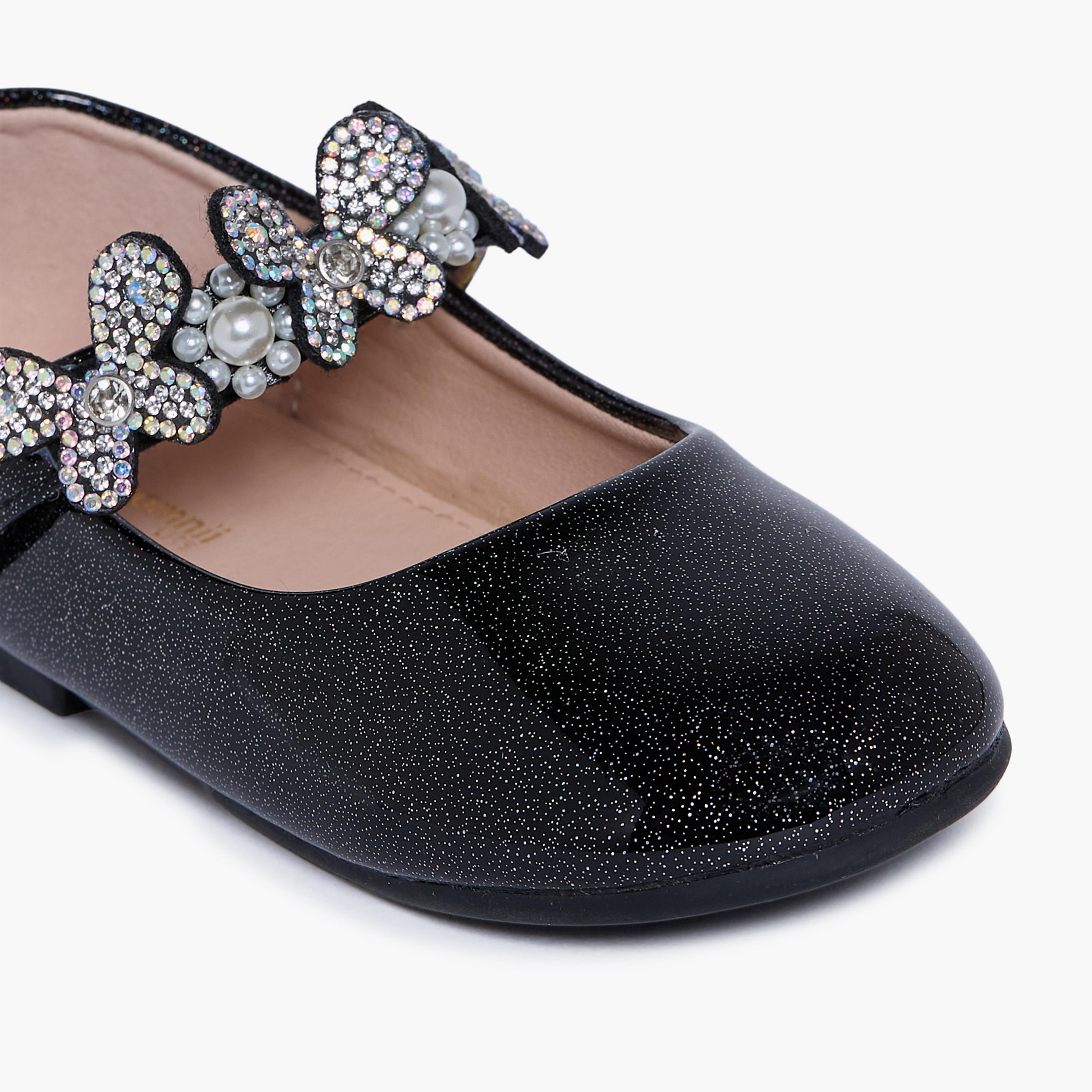 Geoomnii Girls Hook & Loop HeadleiHh Mary Jane | HS0612-6-BLACK-girls-shoes-ballerinas-image-2