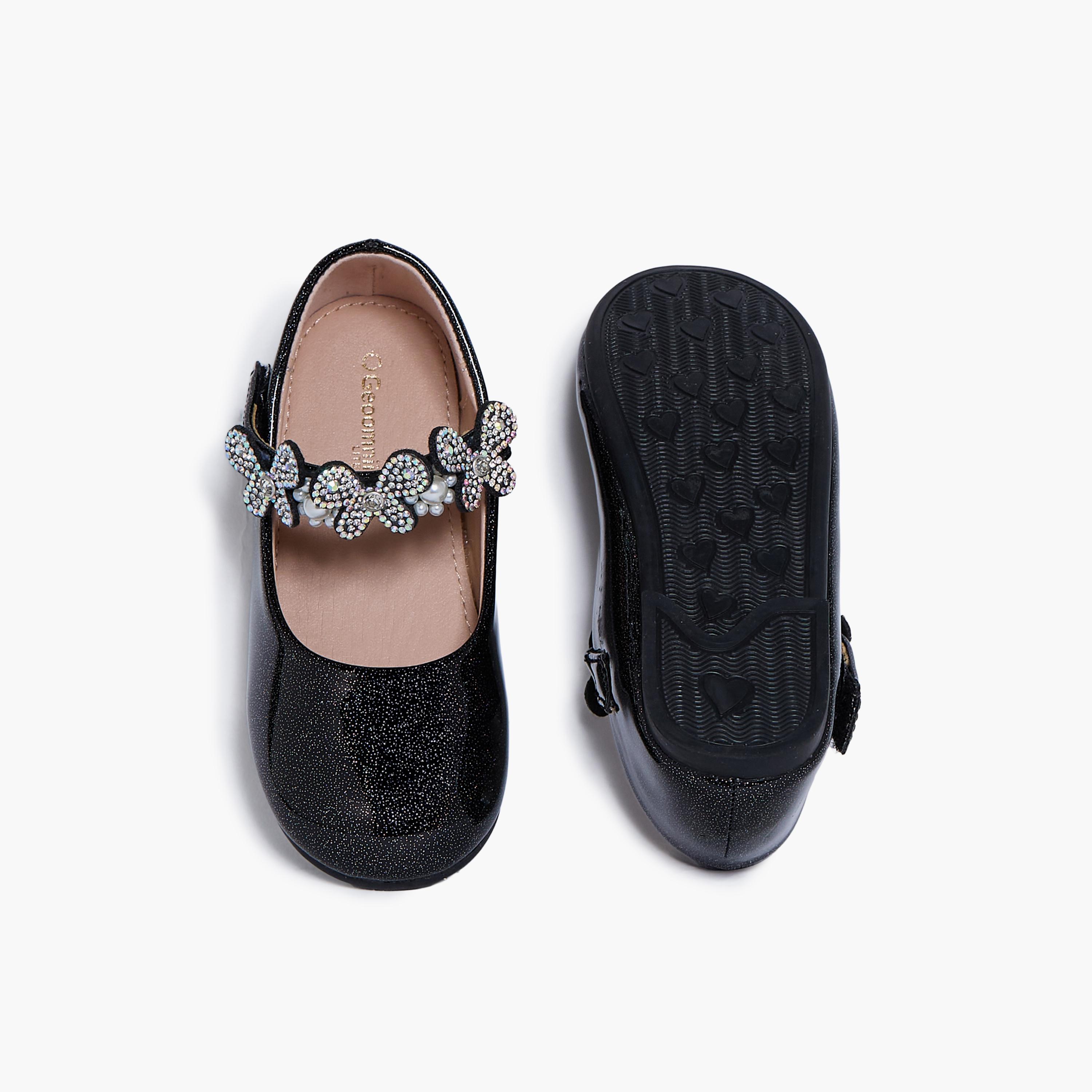 Geoomnii Girls Hook & Loop HeadleiHh Mary Jane | HS0612-6-BLACK-girls-shoes-ballerinas-image-3