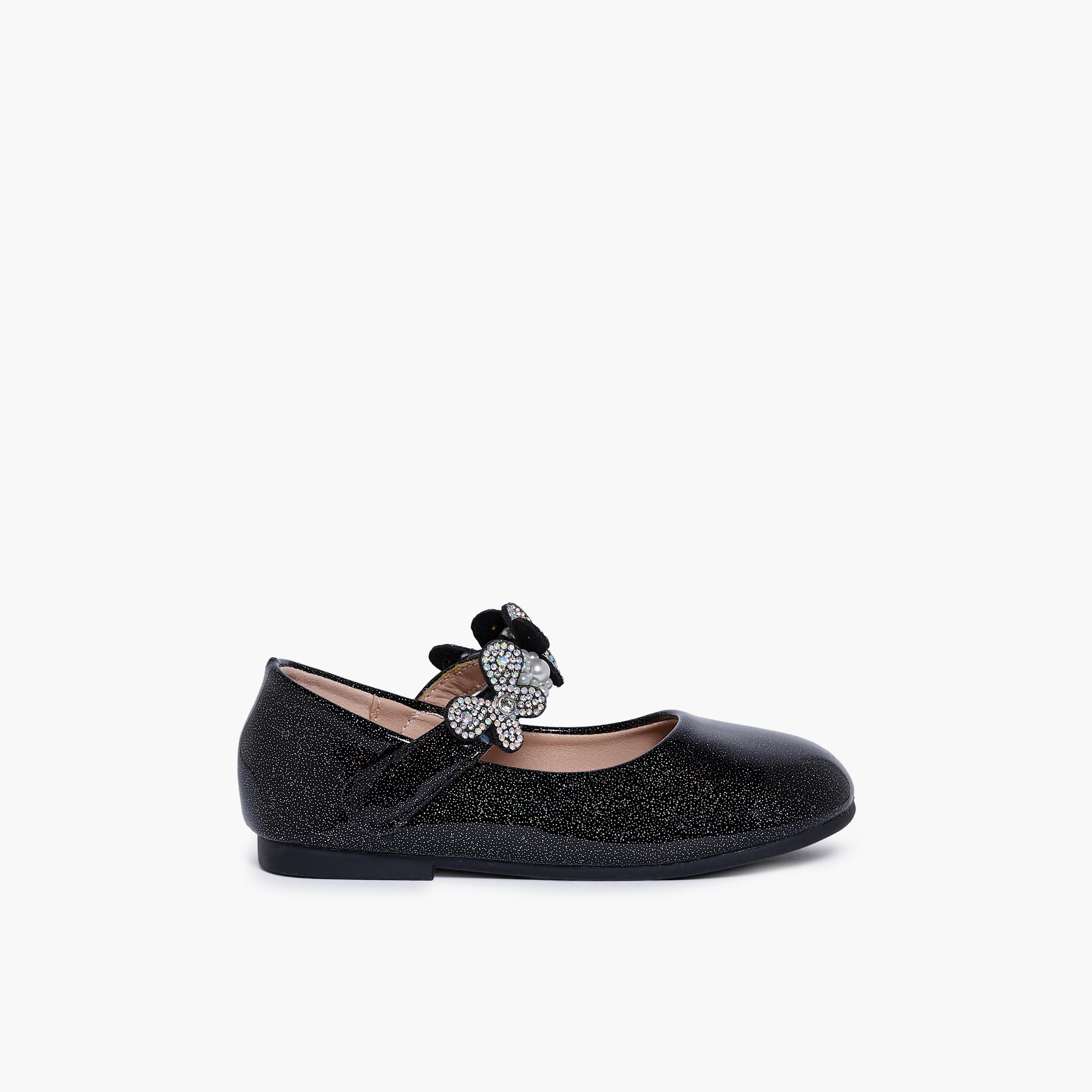 Geoomnii Girls Hook & Loop HeadleiHh Mary Jane | HS0612-6-BLACK-girls-shoes-ballerinas-image-4