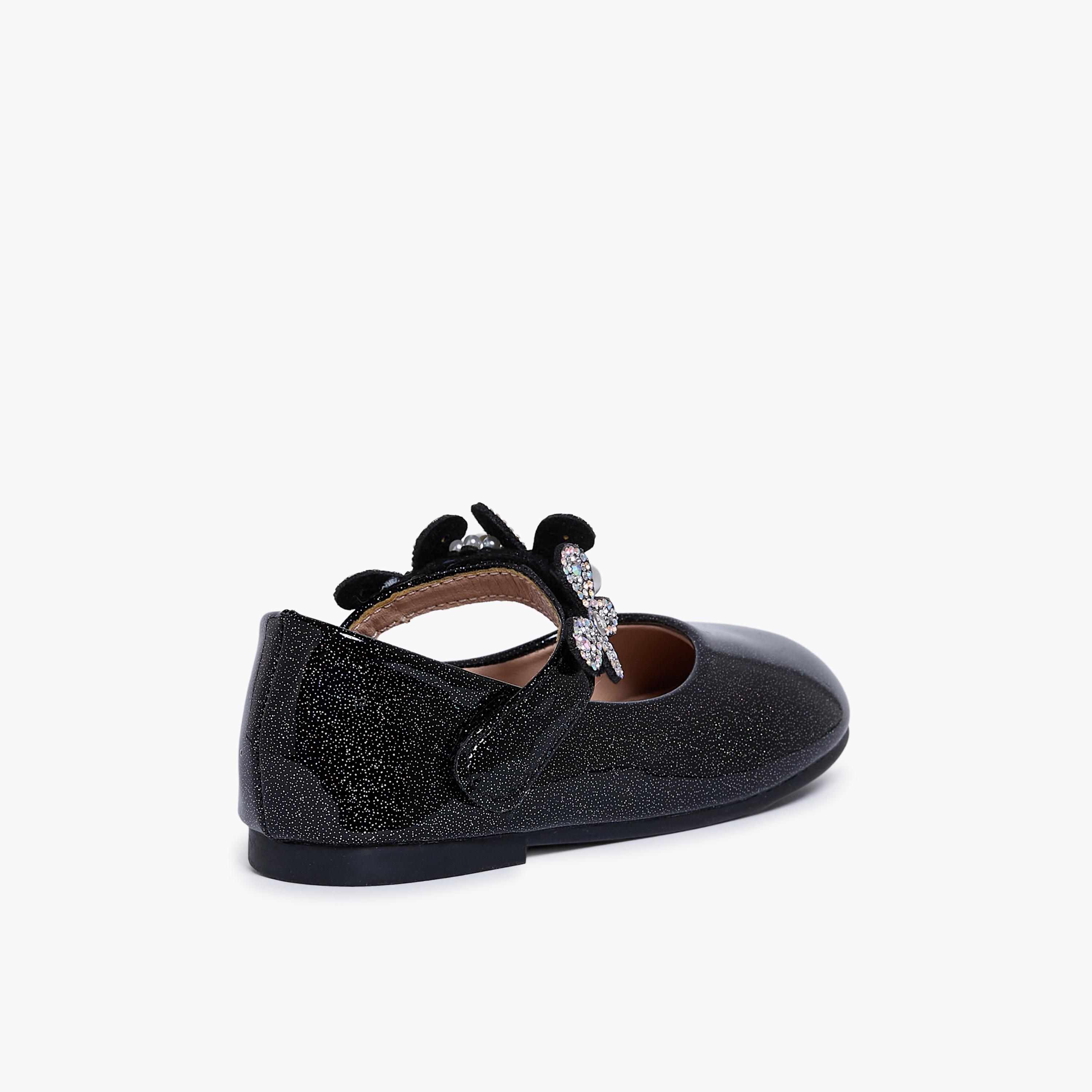 Geoomnii Girls Hook & Loop HeadleiHh Mary Jane | HS0612-6-BLACK-girls-shoes-ballerinas-image-5