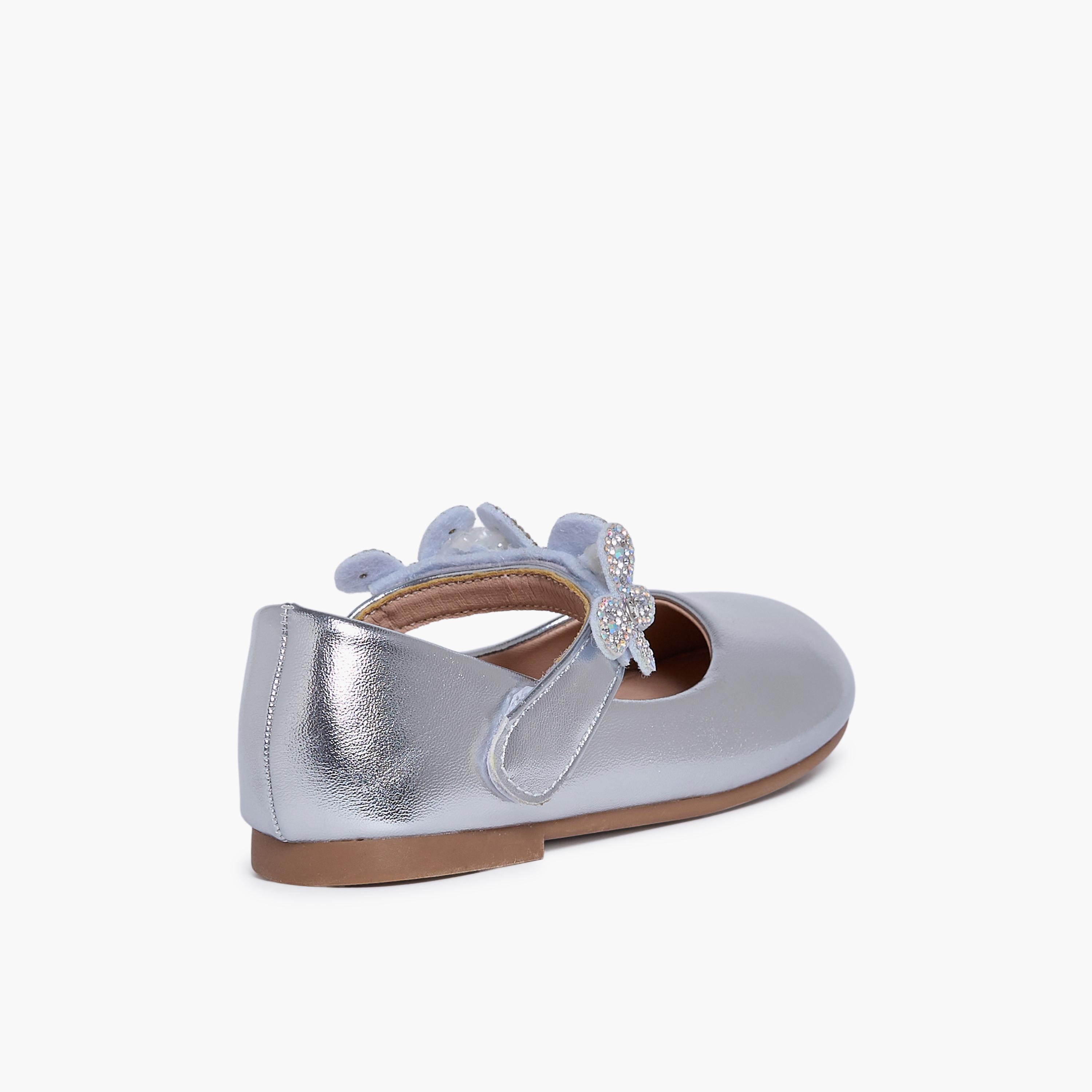 جيومني - حذاء ماري جين سيمون مشبك وحلقة للبنات | HS0612-7-SILVER-girls-shoes-ballerinas-image-5
