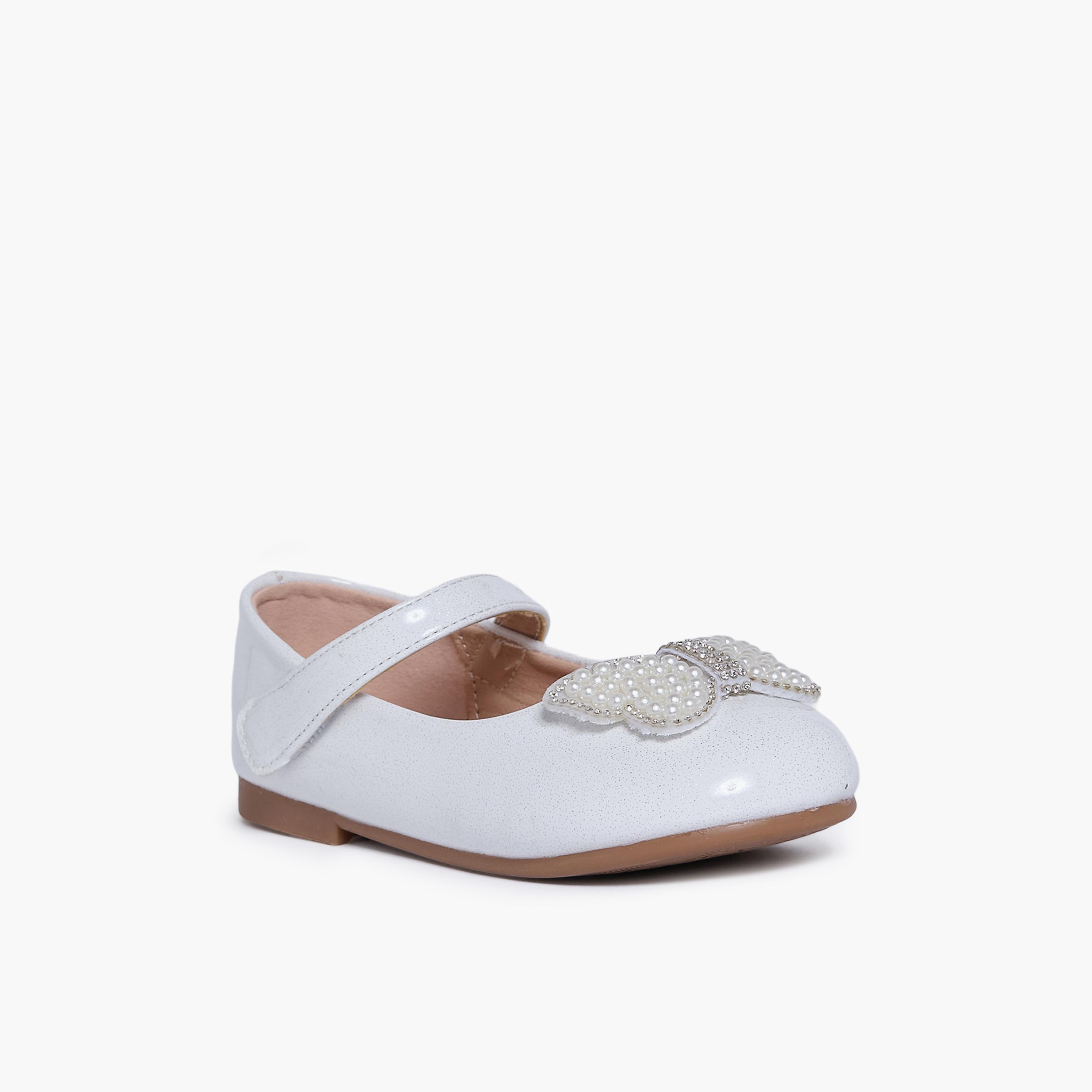 جيومني - حذاء ماري جين سونيا مشبك وحلقة للبنات | HS0612-7-WHITE-girls-shoes-ballerinas-image-1