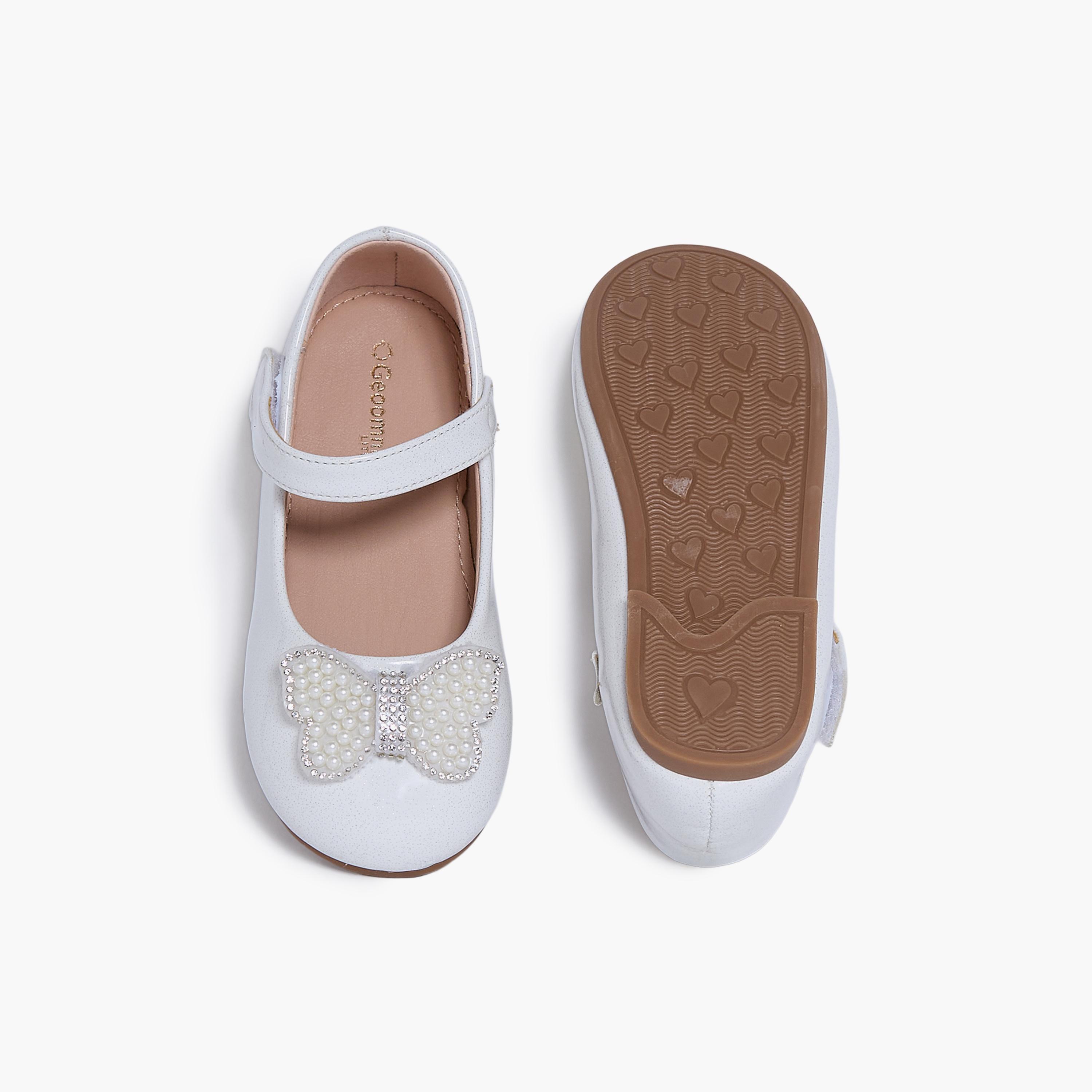 جيومني - حذاء ماري جين سونيا مشبك وحلقة للبنات | HS0612-7-WHITE-girls-shoes-ballerinas-image-3
