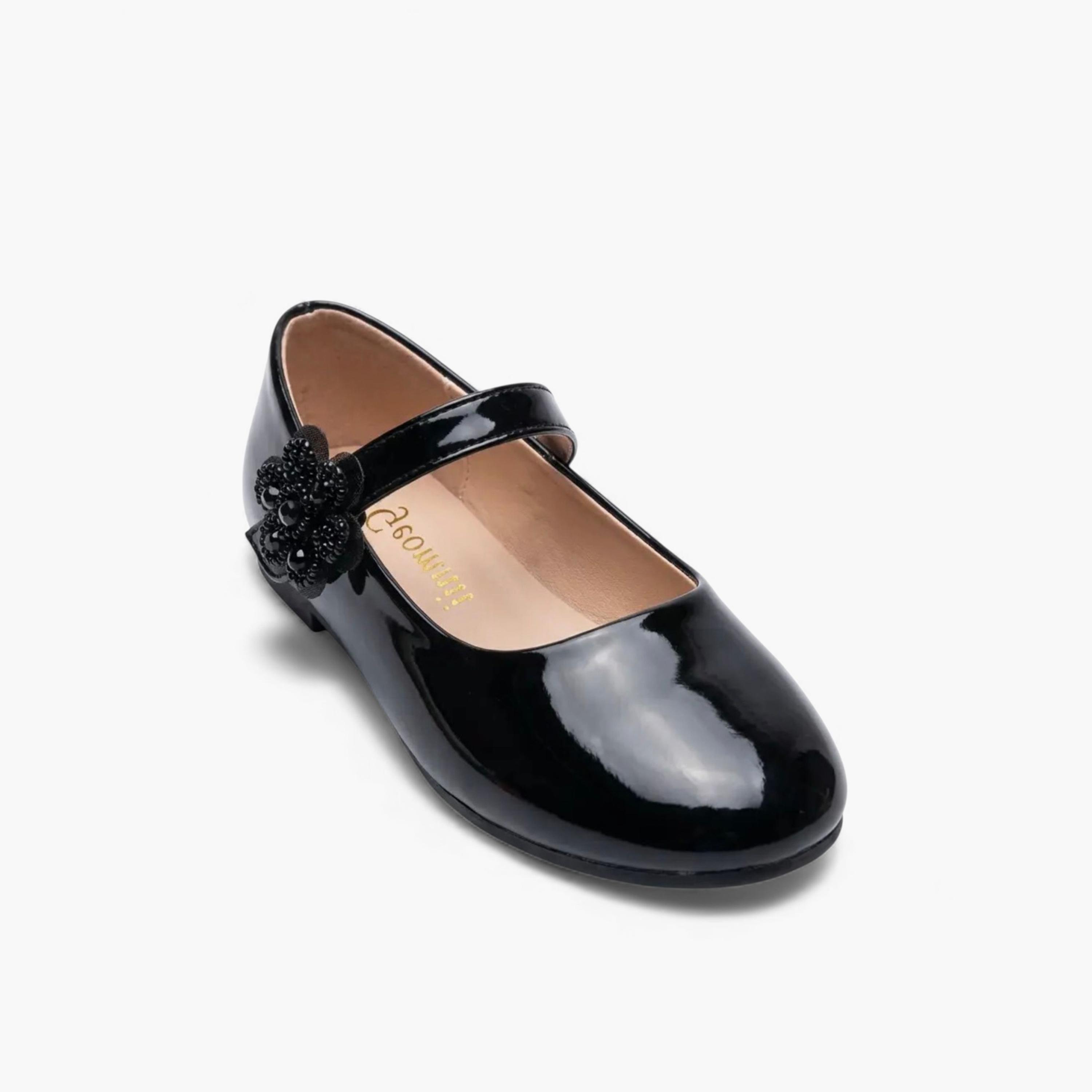 Geoomnii Girls Hook & Loop Tatiana Mary Jane | HS9010-5-BLACK-girls-shoes-ballerinas-image-1