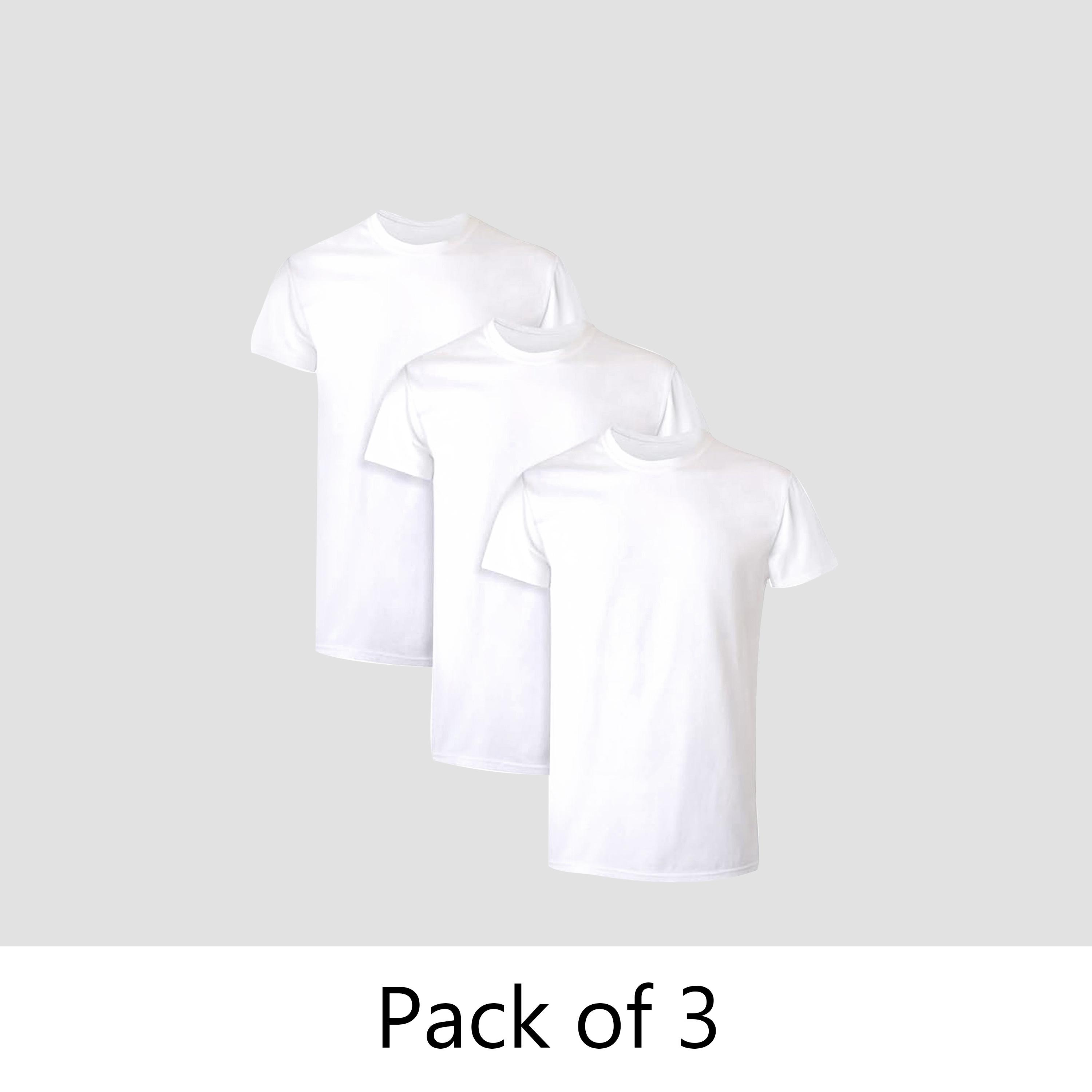 Hanes Pack of 3 Plain Round Neck Short Sleeves Men's Under T-Shirt-men-clothing-innerwear-vests-image-1