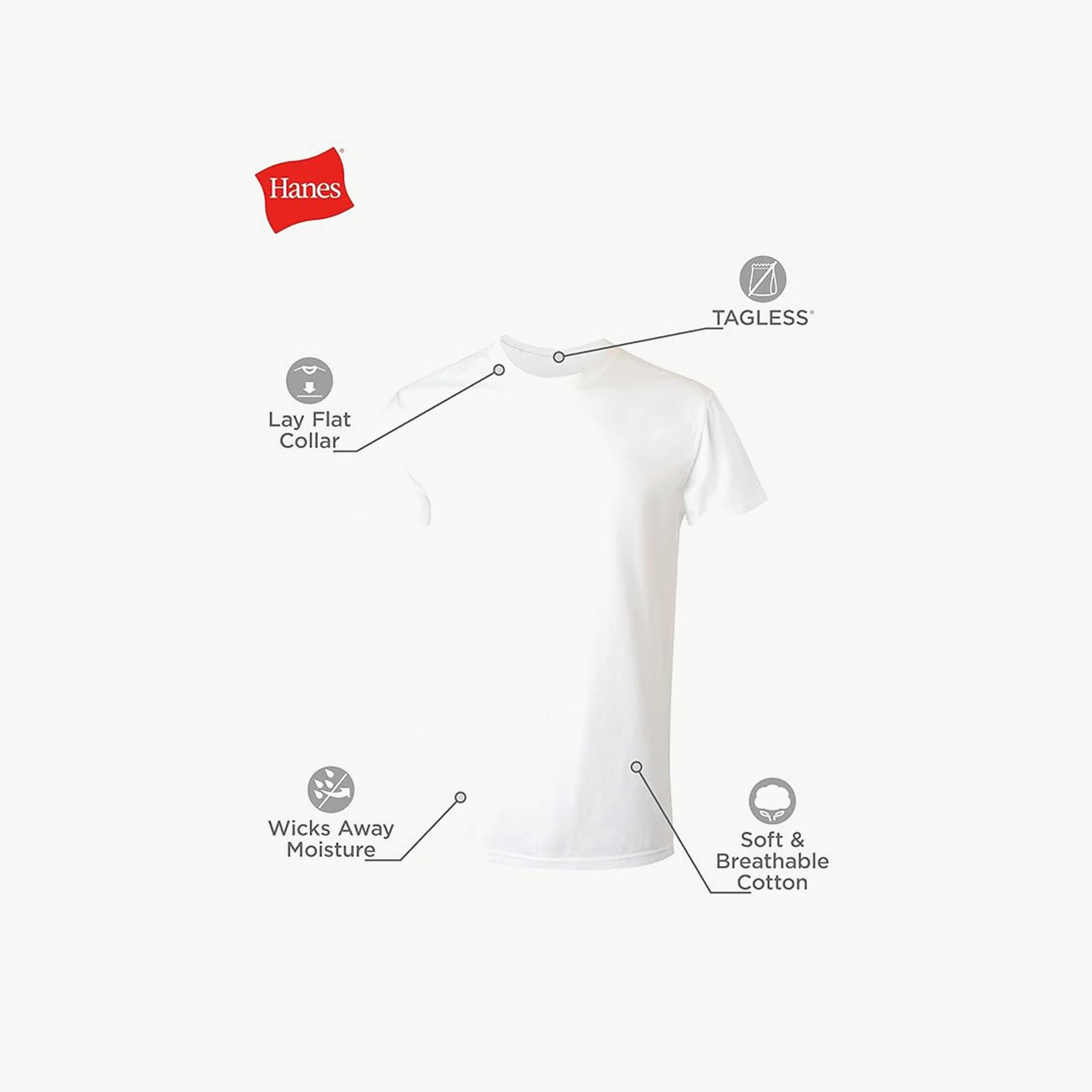 Hanes Pack of 3 Plain Round Neck Short Sleeves Men's Under T-Shirt-men-clothing-innerwear-vests-image-5