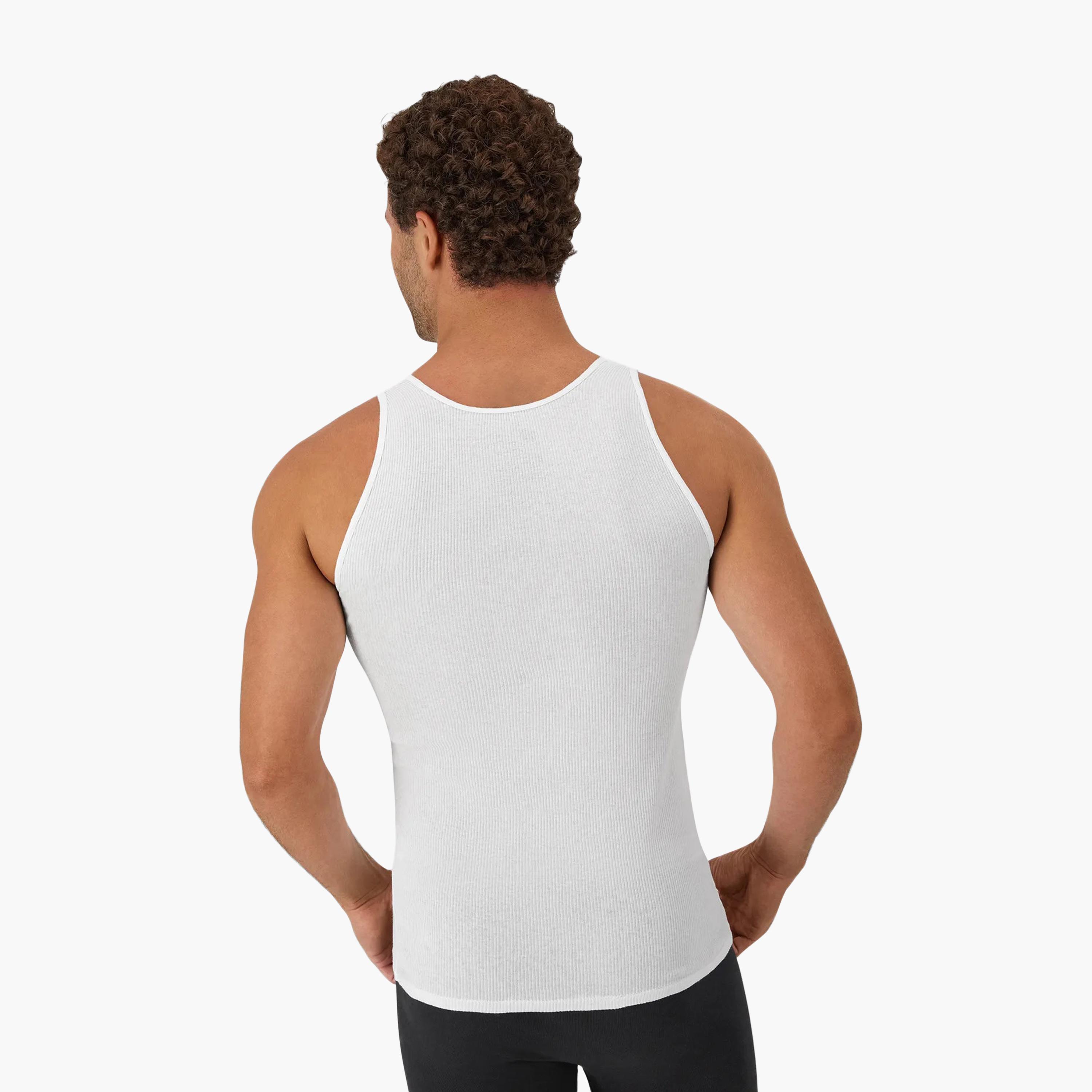 Hanes Pack of 3 Plain Round Neck Sleeveless Men's Vest-men-clothing-innerwear-vests-image-3