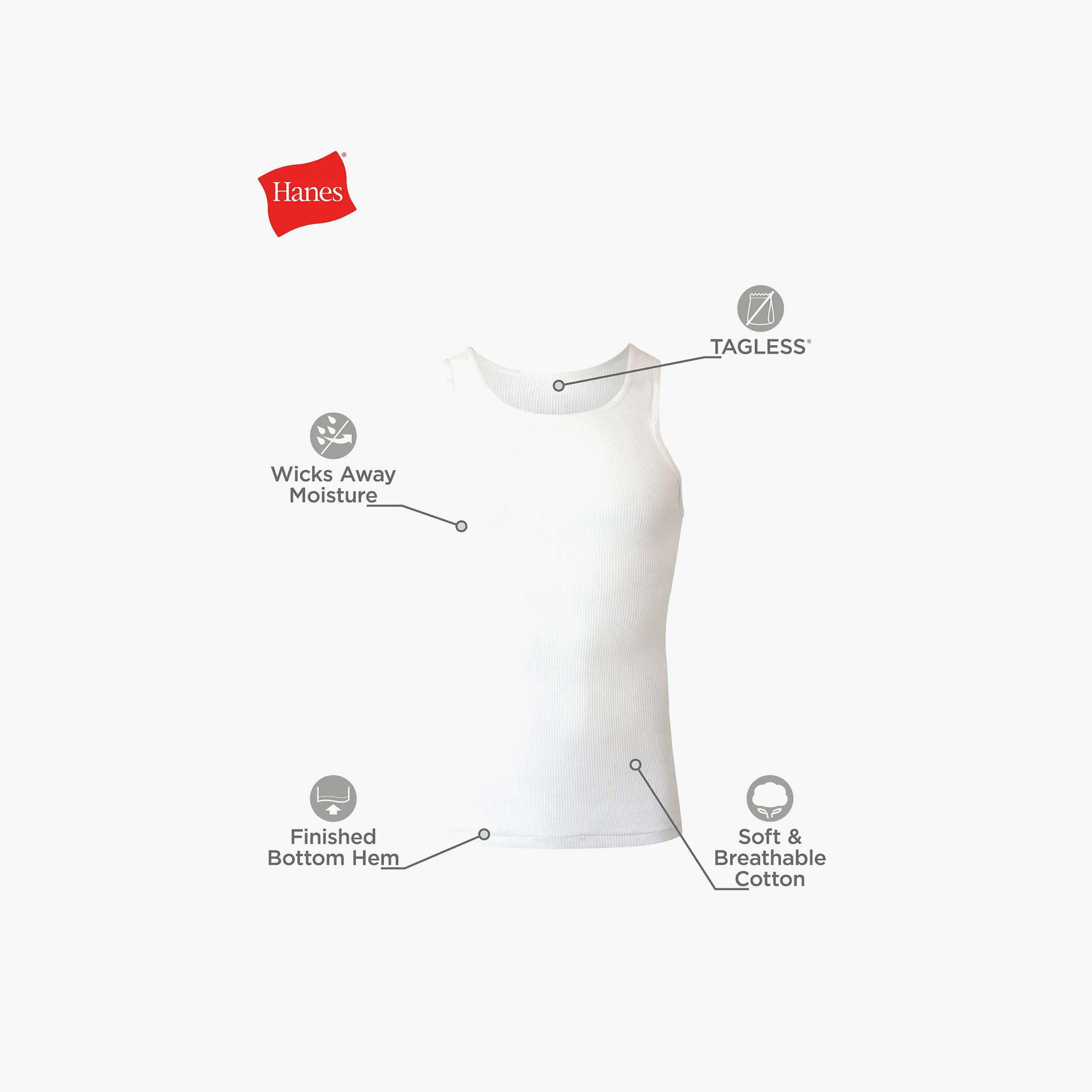 Hanes Pack of 3 Plain Round Neck Sleeveless Men's Vest-men-clothing-innerwear-vests-image-6