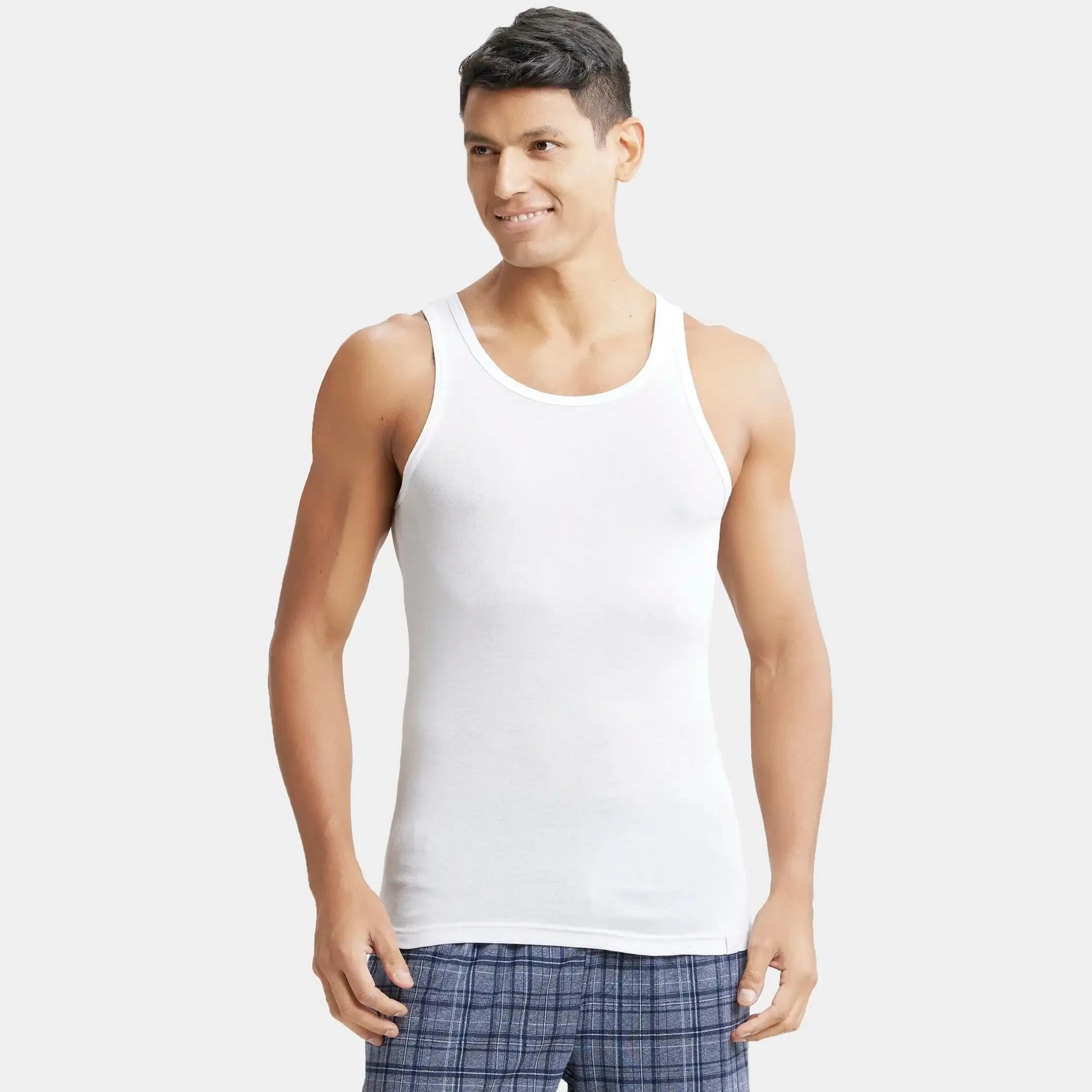 الفارس سادة مغرفة الرقبة سترة رجالية-men-clothing-innerwear-vests-image-1