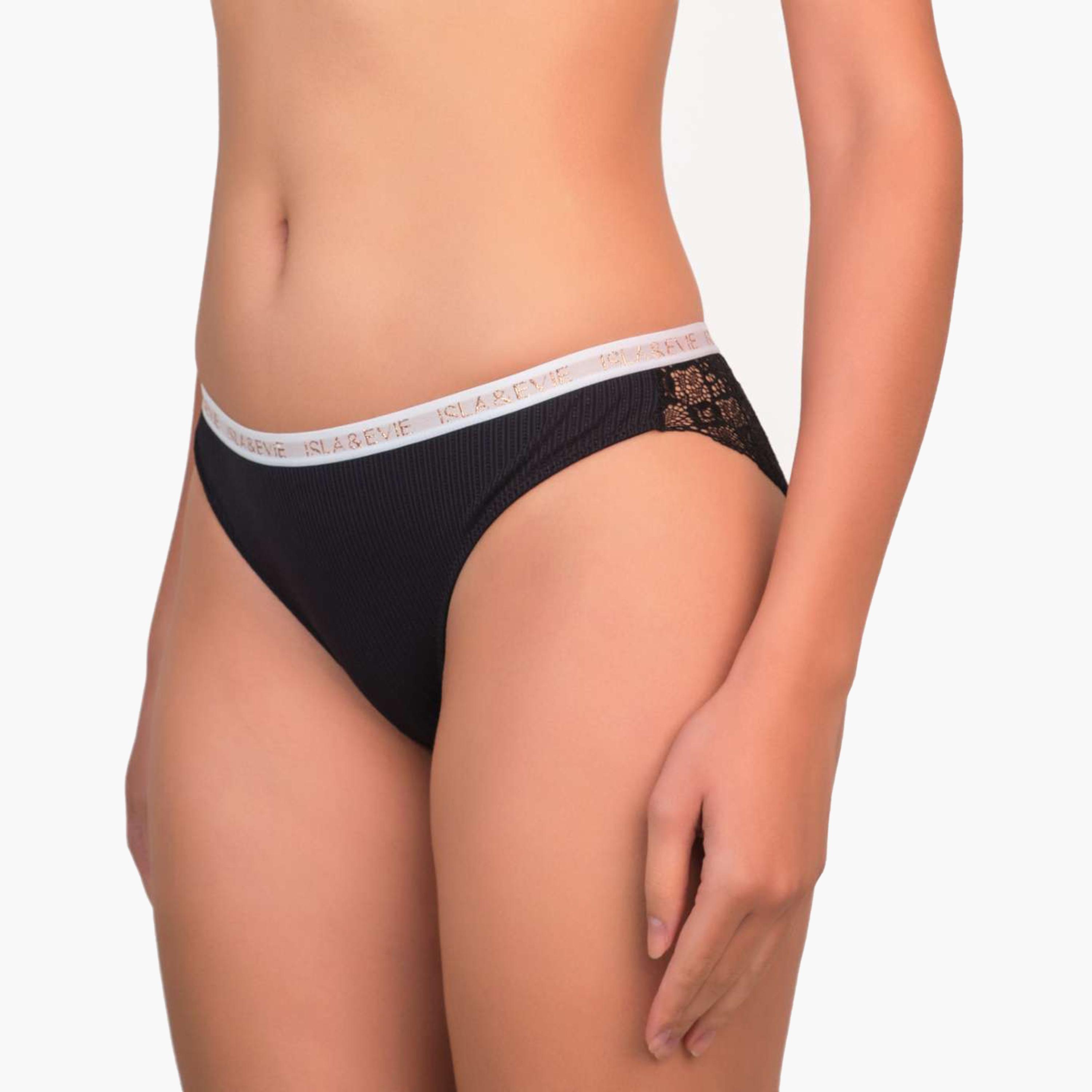 Isla & Evie Trendy Lace Medium Coverage Women's Bikini Panties-women-clothing-lingerie-panties-image-2