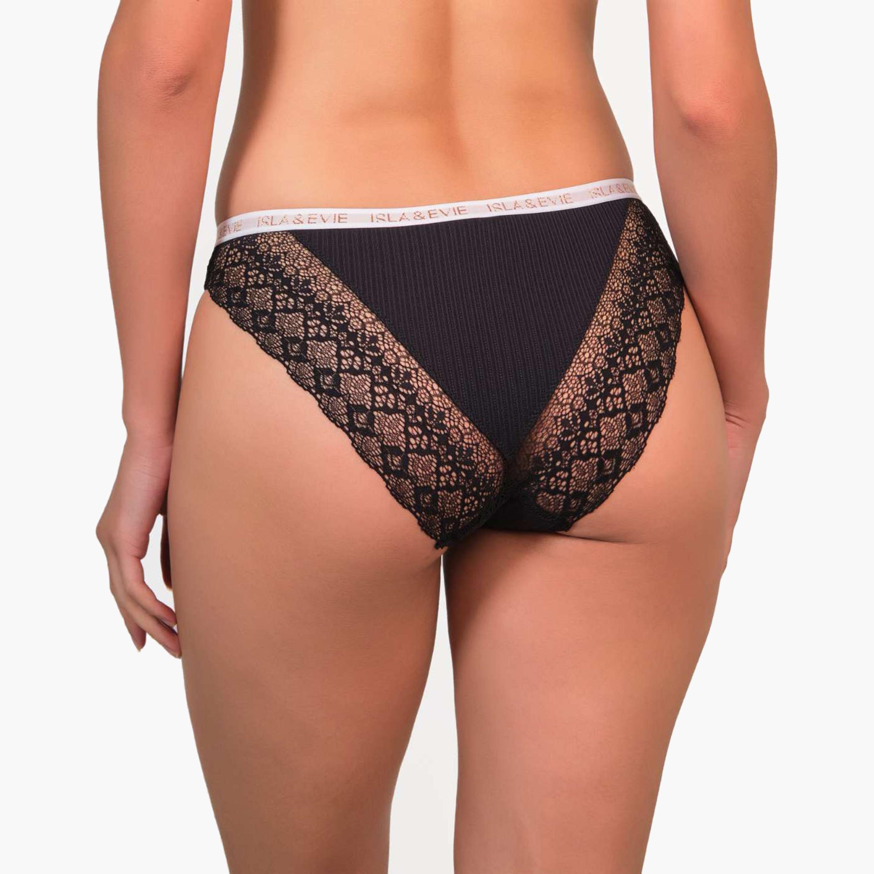 Isla & Evie Trendy Lace Medium Coverage Women's Bikini Panties-women-clothing-lingerie-panties-image-3