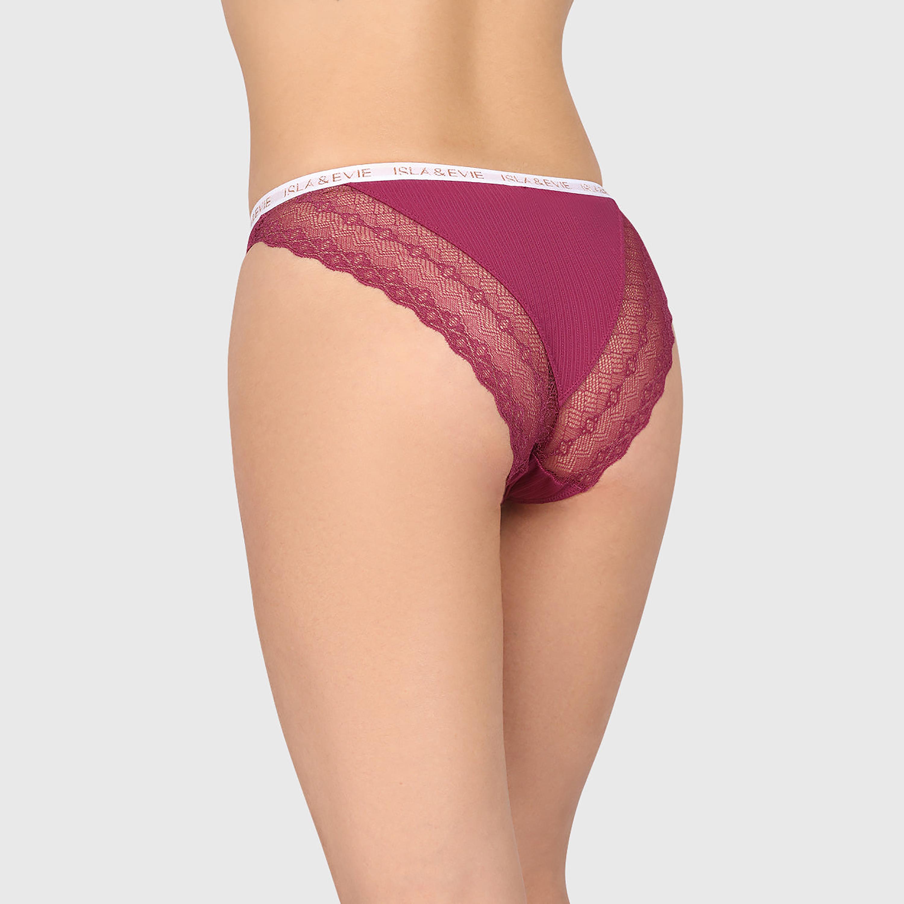Isla & Evie Trendy Lace Medium Coverage Women's Bikini Panties-women-clothing-lingerie-panties-image-3