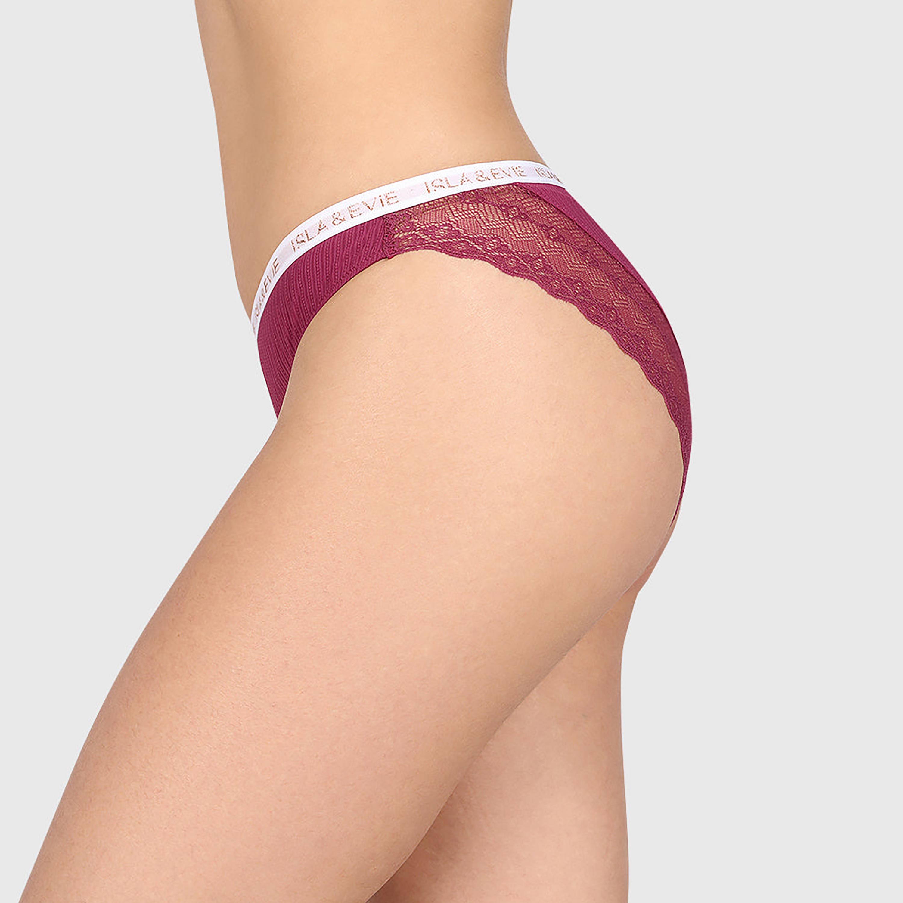 Isla & Evie Trendy Lace Medium Coverage Women's Bikini Panties-women-clothing-lingerie-panties-image-4
