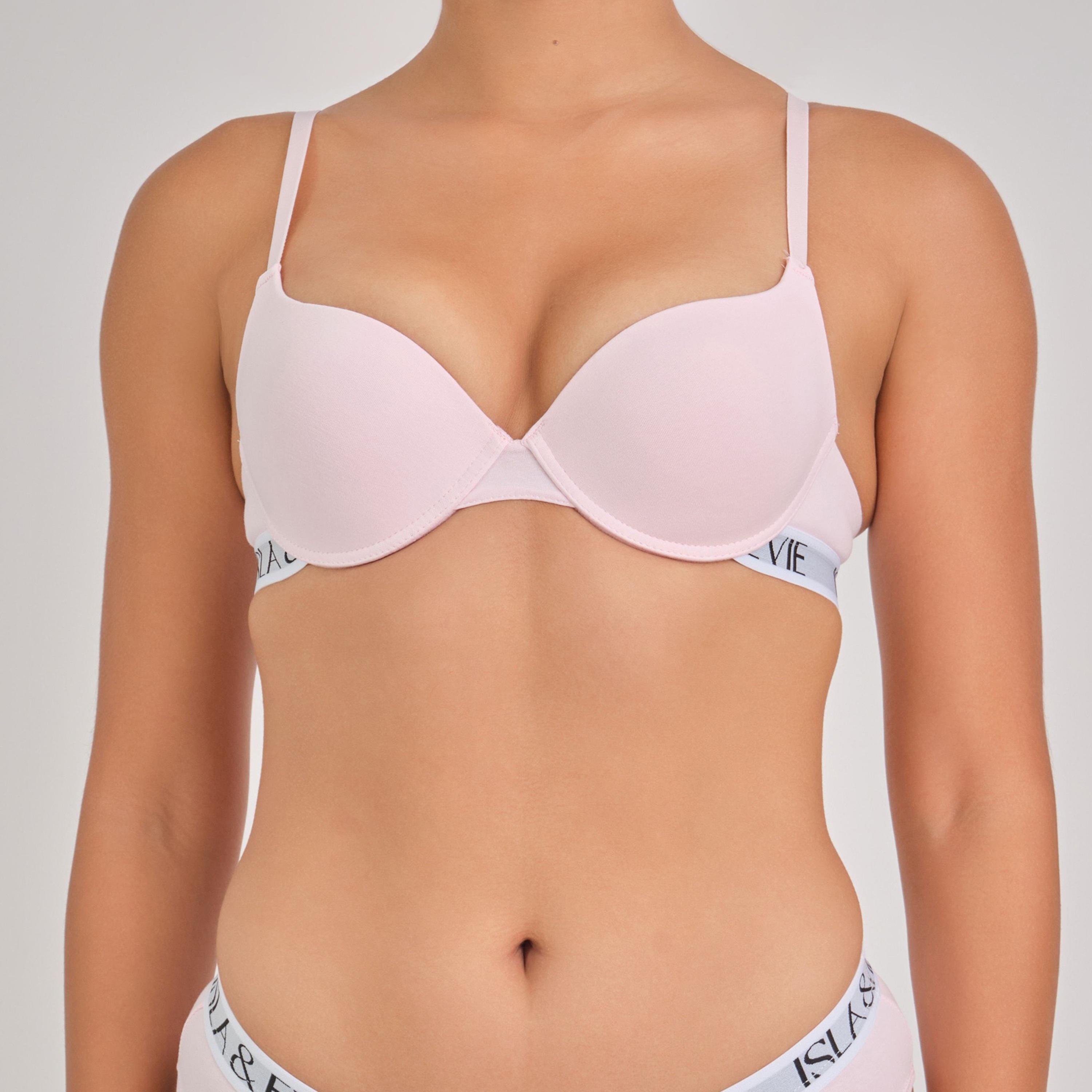 Isla & Evie Pink Wired Medium Support Padded Women's Push-Up Bra-women-clothing-lingerie-bras-image-1