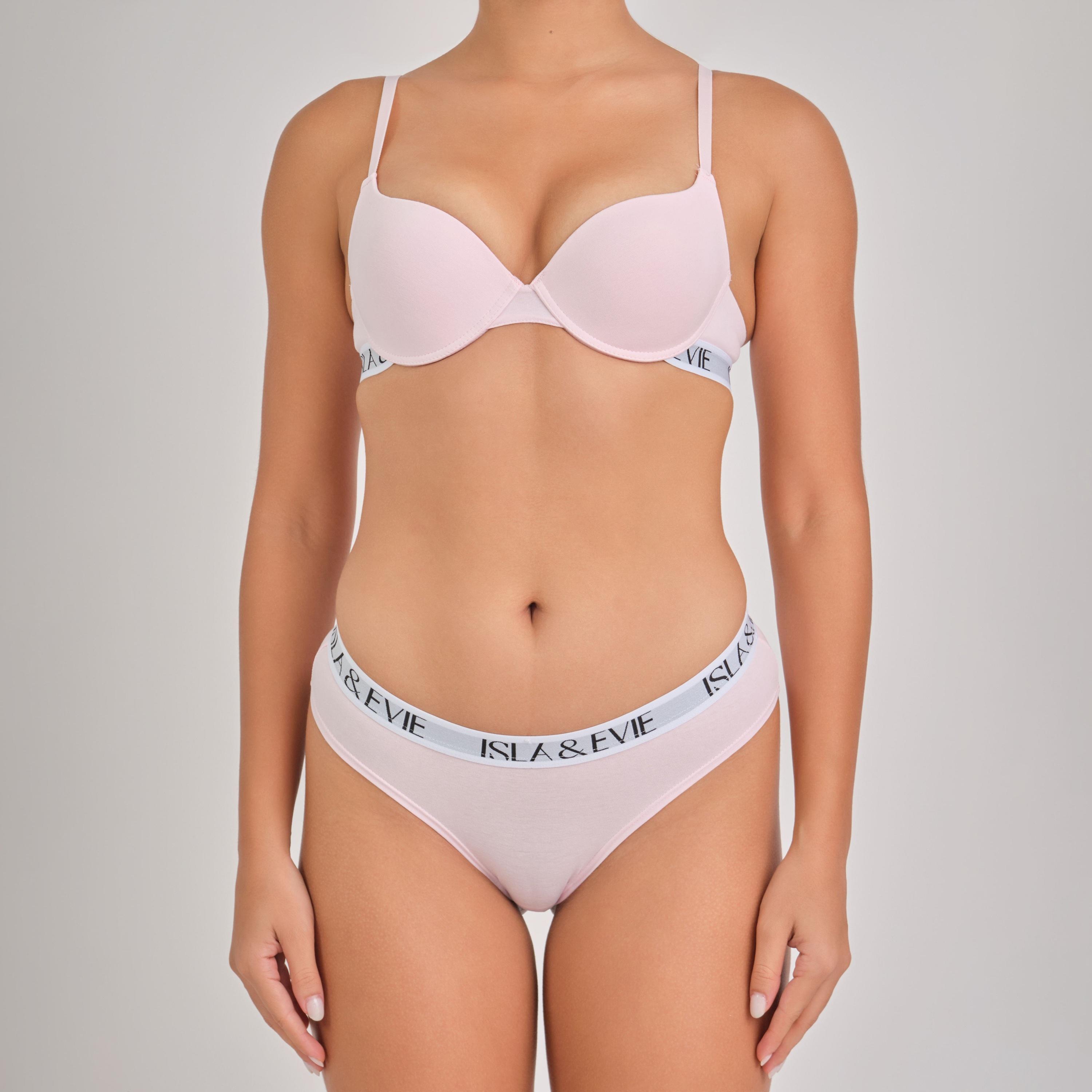 Isla & Evie Pink Wired Medium Support Padded Women's Push-Up Bra-women-clothing-lingerie-bras-image-2