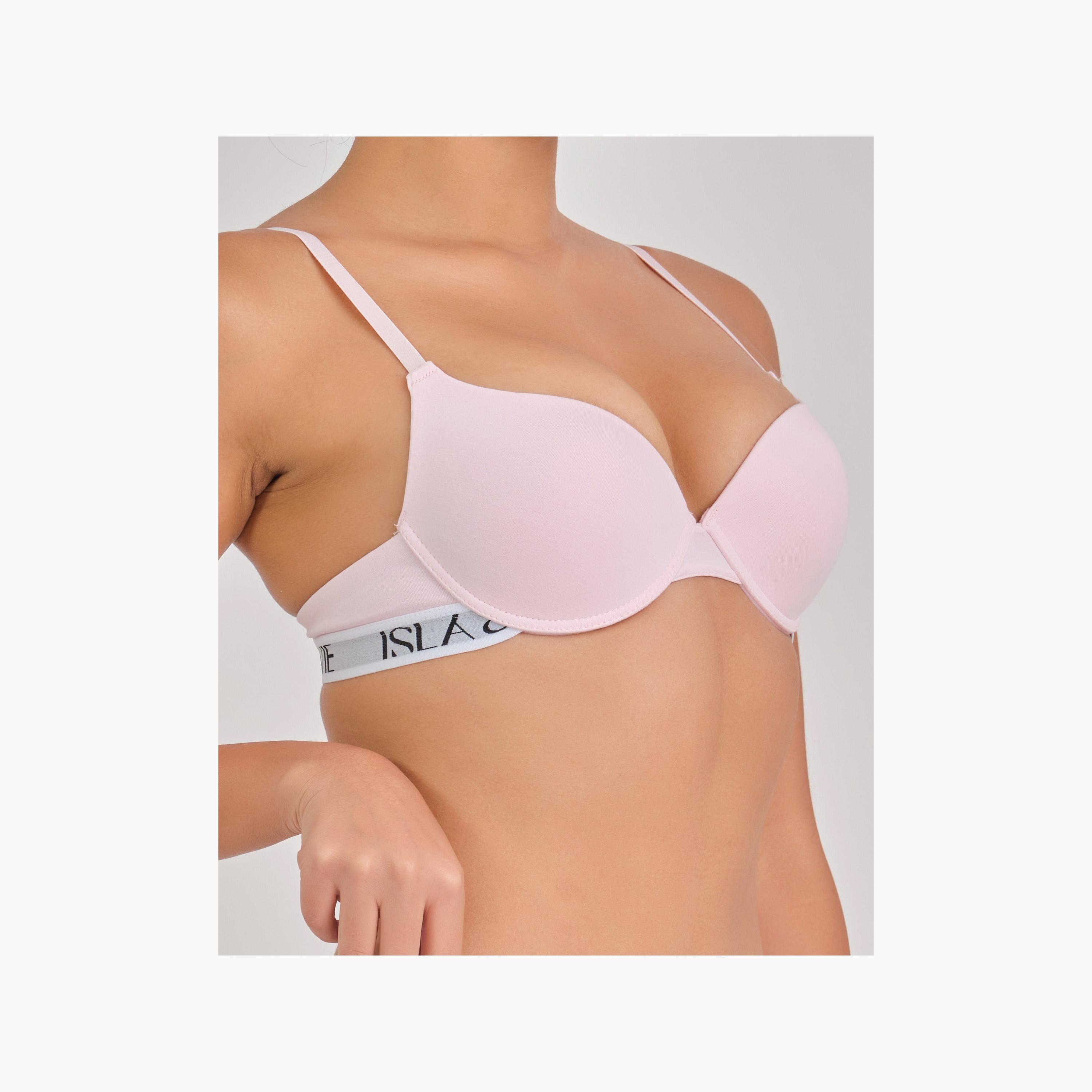 Isla & Evie Pink Wired Medium Support Padded Women's Push-Up Bra-women-clothing-lingerie-bras-image-3