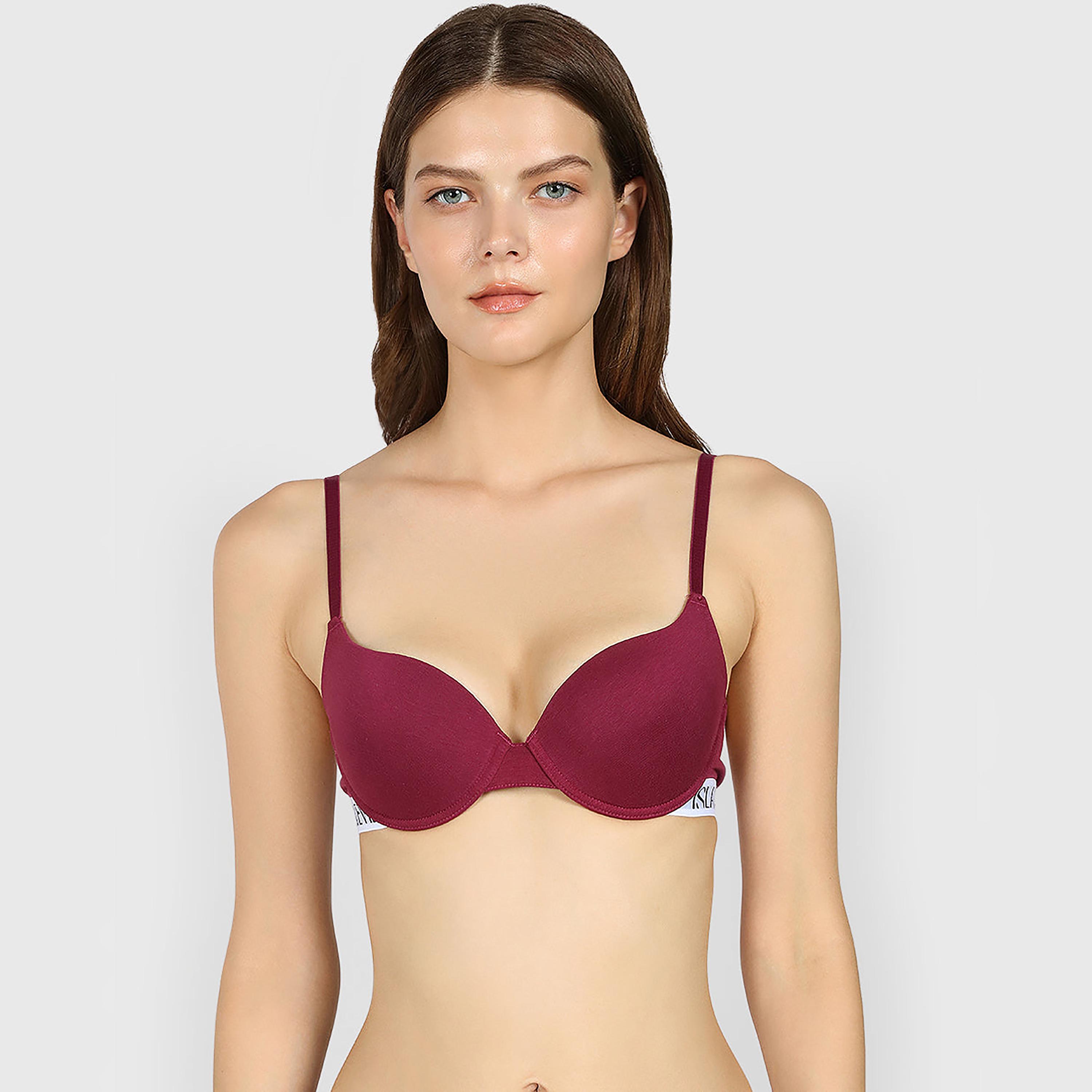 حمالة صدر نسائية مبطنة بتصميم تي شيرت تريند بالقطن برباط ودعم متوسط من إيسلا اند إيفي-women-clothing-lingerie-bras-image-1