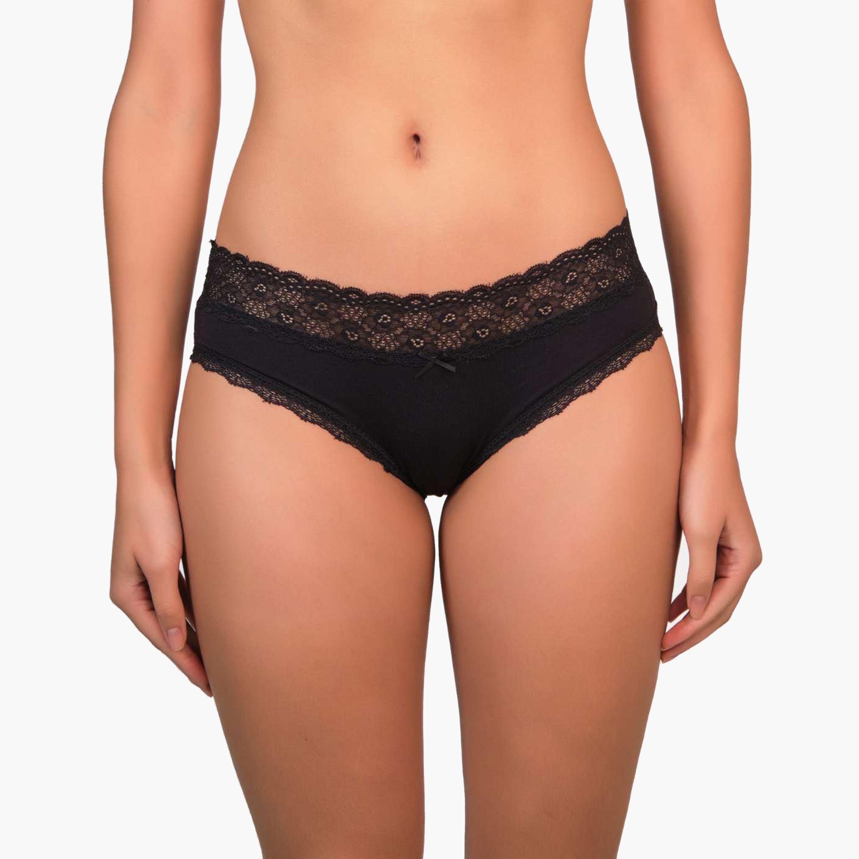 Isla & Evie Lace Full Coverage Women's Hipster Panties-women-clothing-lingerie-panties-image-1