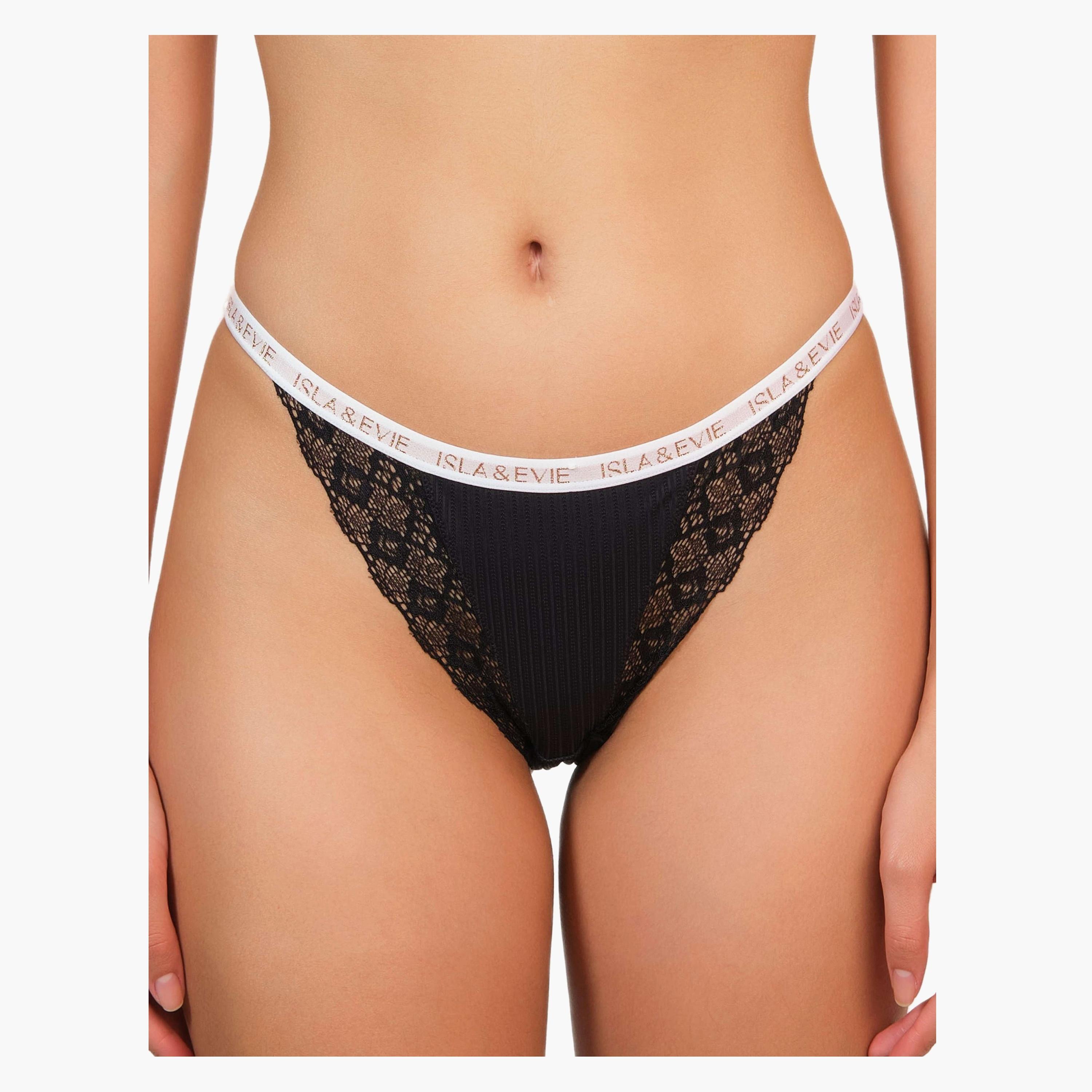 Isla & Evie Trendy Lace Low Coverage Women's Cheeky Panties-women-clothing-lingerie-panties-image-1