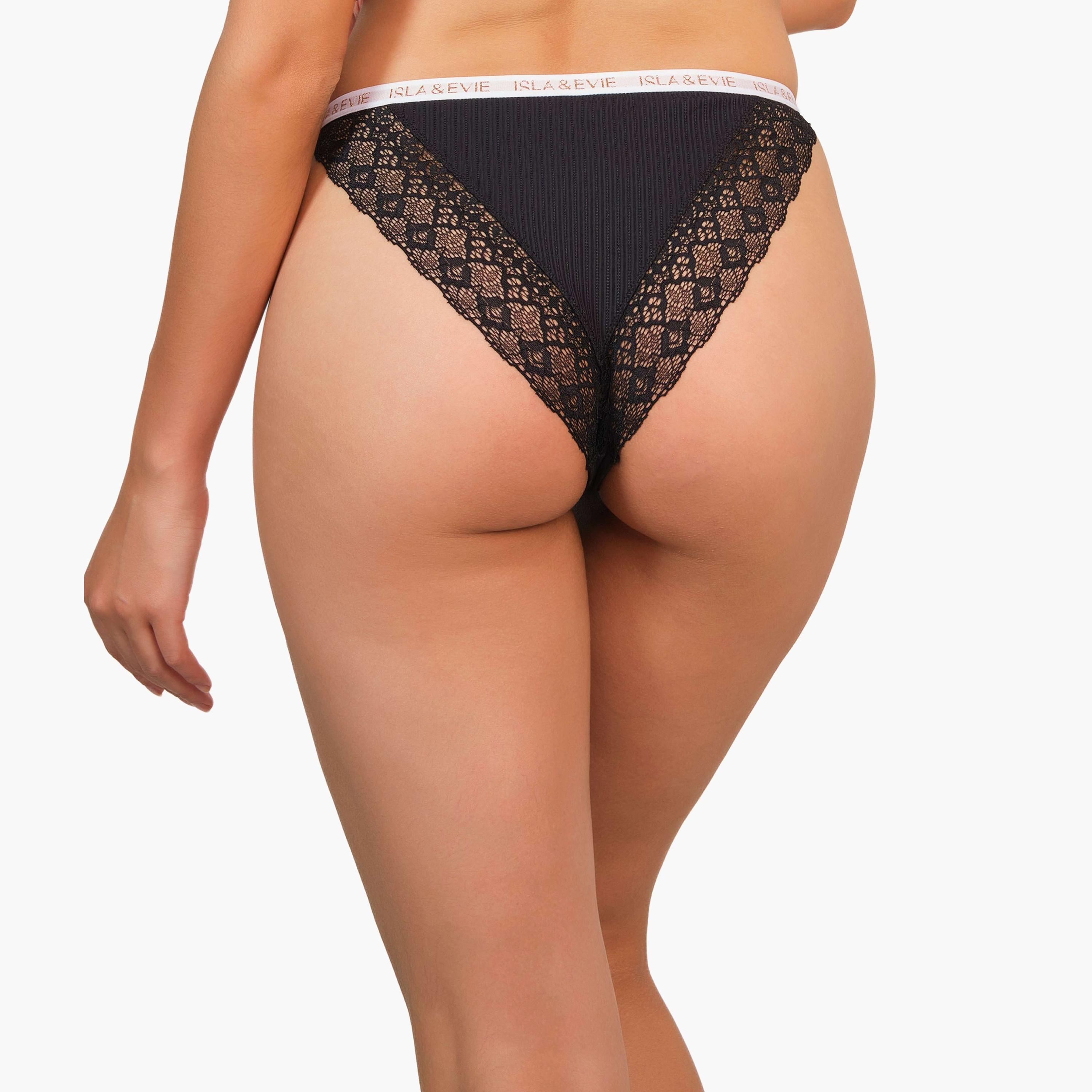 Isla & Evie Trendy Lace Low Coverage Women's Cheeky Panties-women-clothing-lingerie-panties-image-4