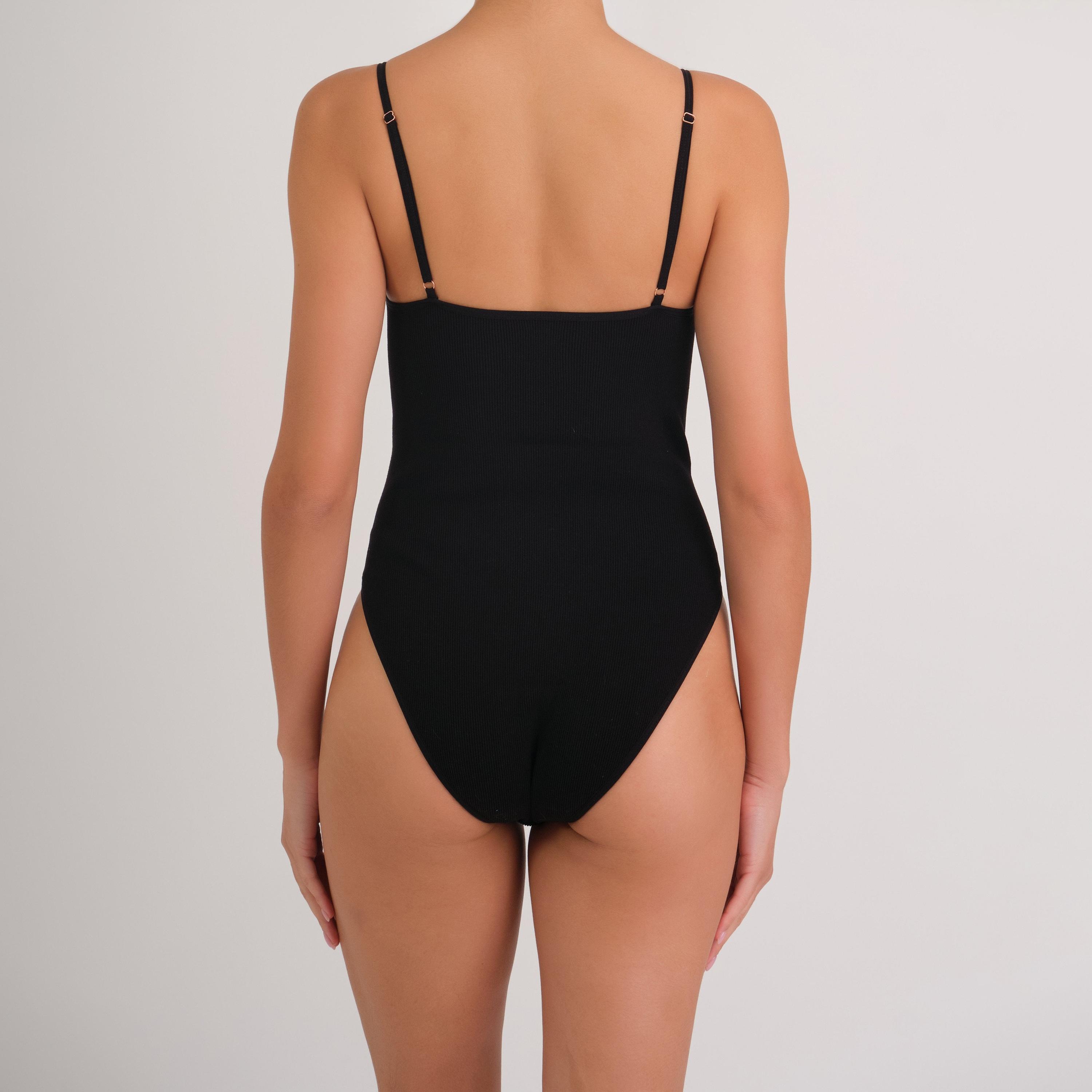 Isla & Evie Everyday Black Women's Bodysuit-women-clothing-lingerie-babydollsandbodysuits-image-4