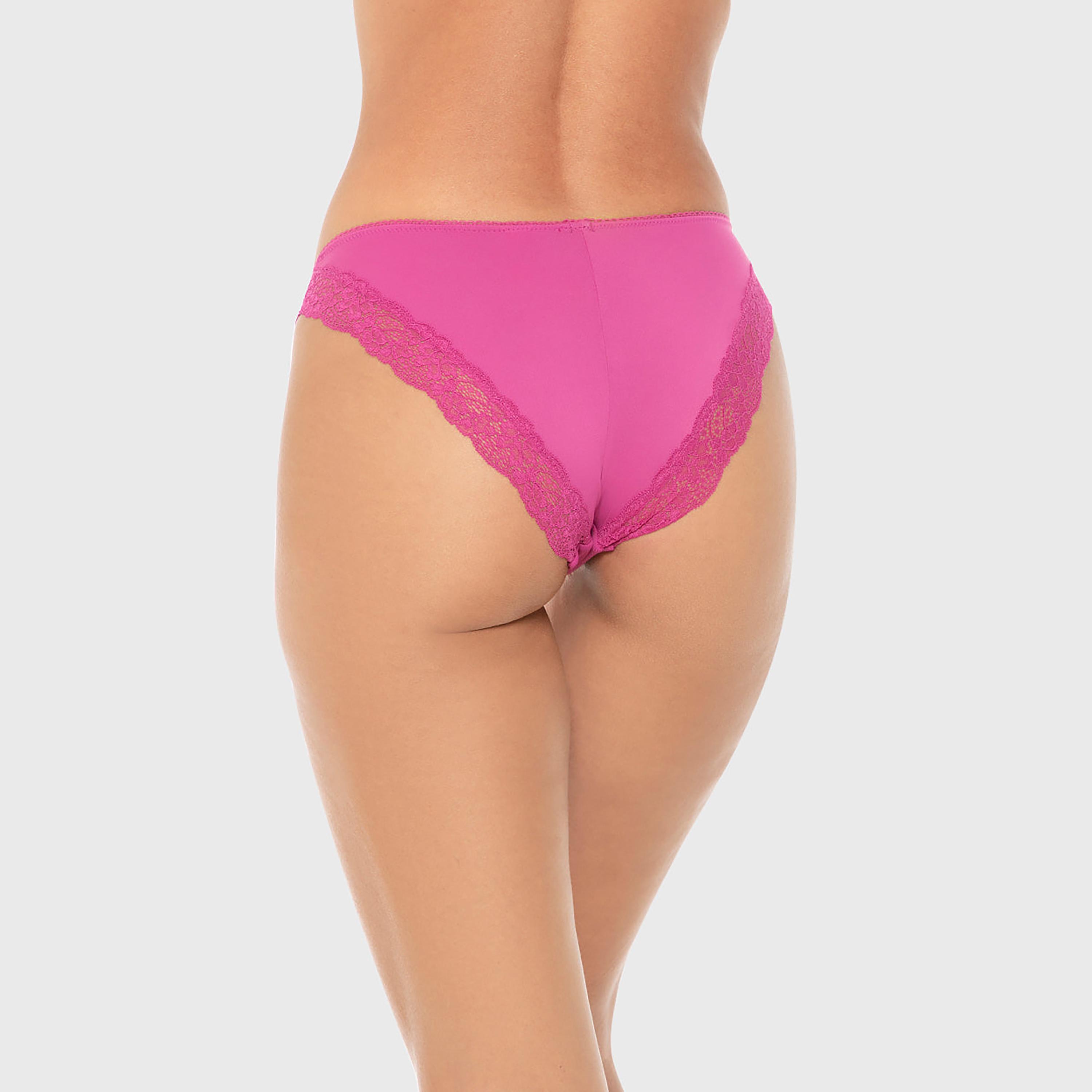 Isla & Evie Comfort Rib Lace Trim Medium Coverage Women's Cheeky Panty-women-clothing-lingerie-panties-image-3