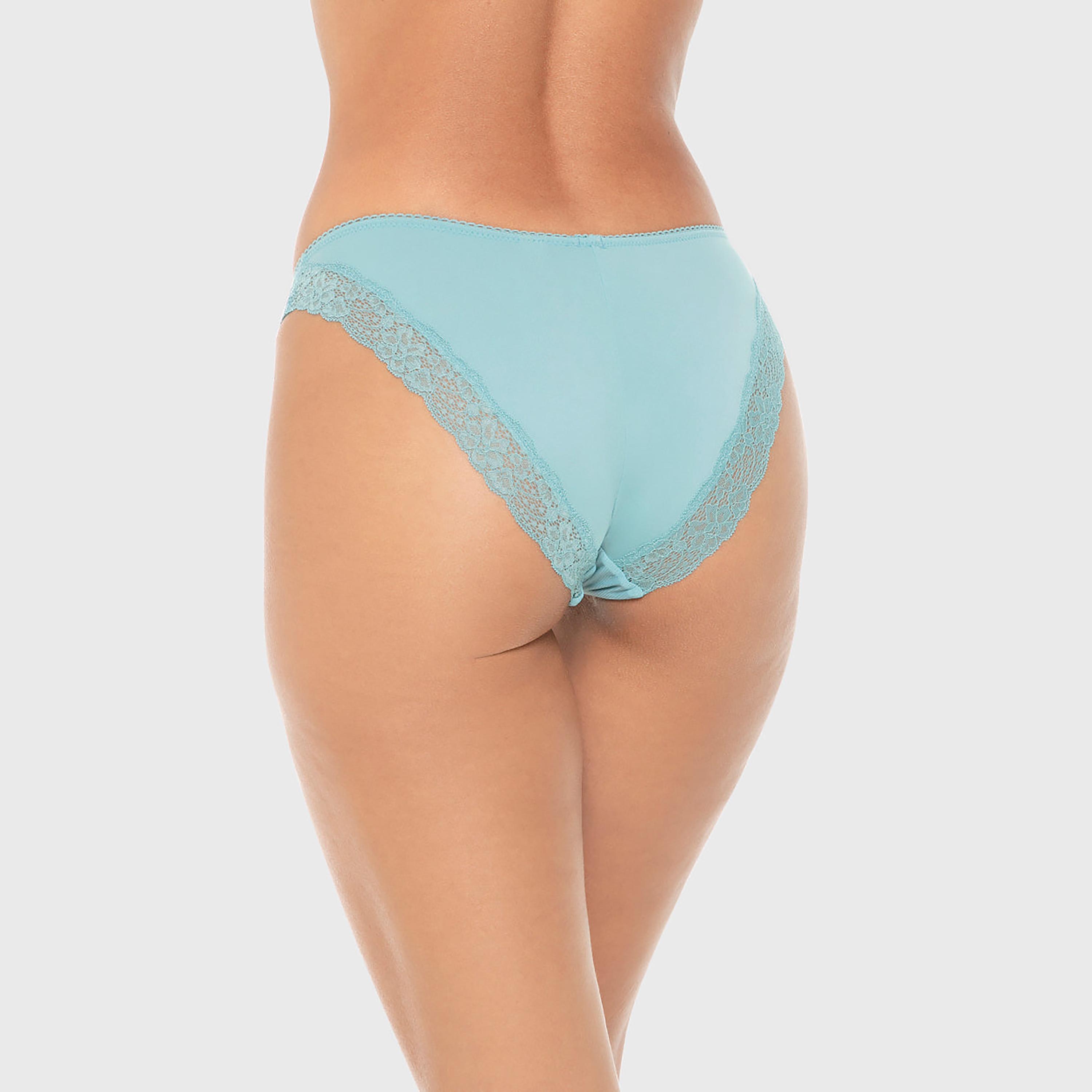 Isla & Evie Comfort Rib Lace Trim Medium Coverage Women's Cheeky Panty-women-clothing-lingerie-panties-image-3