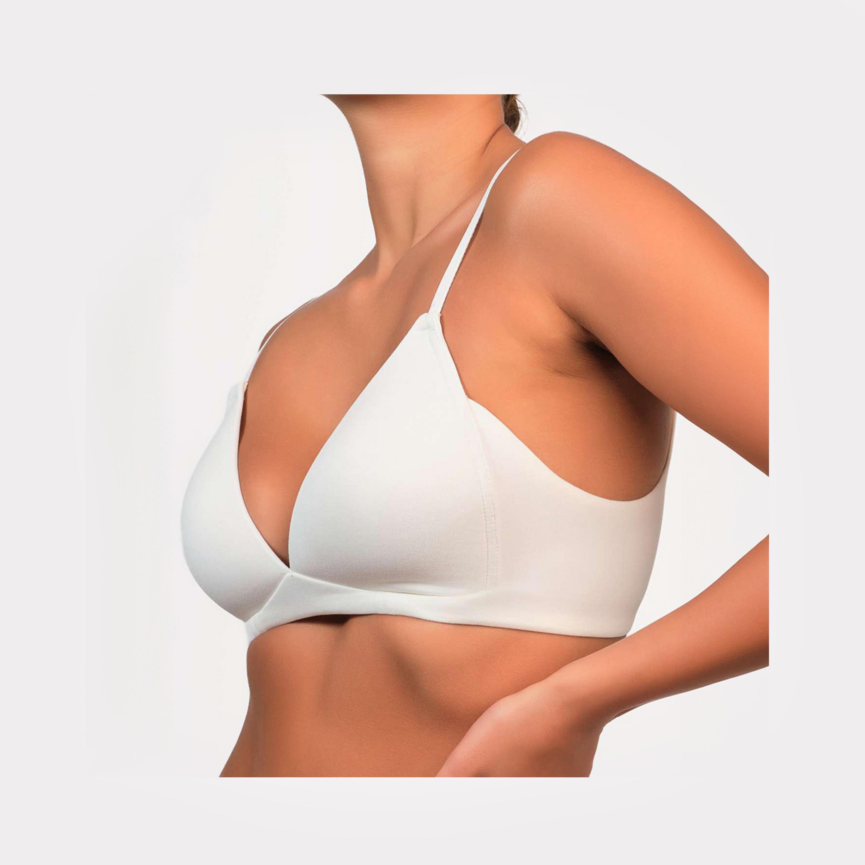Isla & Evie Comfortable Everyday White Non-Wired Light Support Padded Women's Plunge Bra-women-clothing-lingerie-bras-image-2