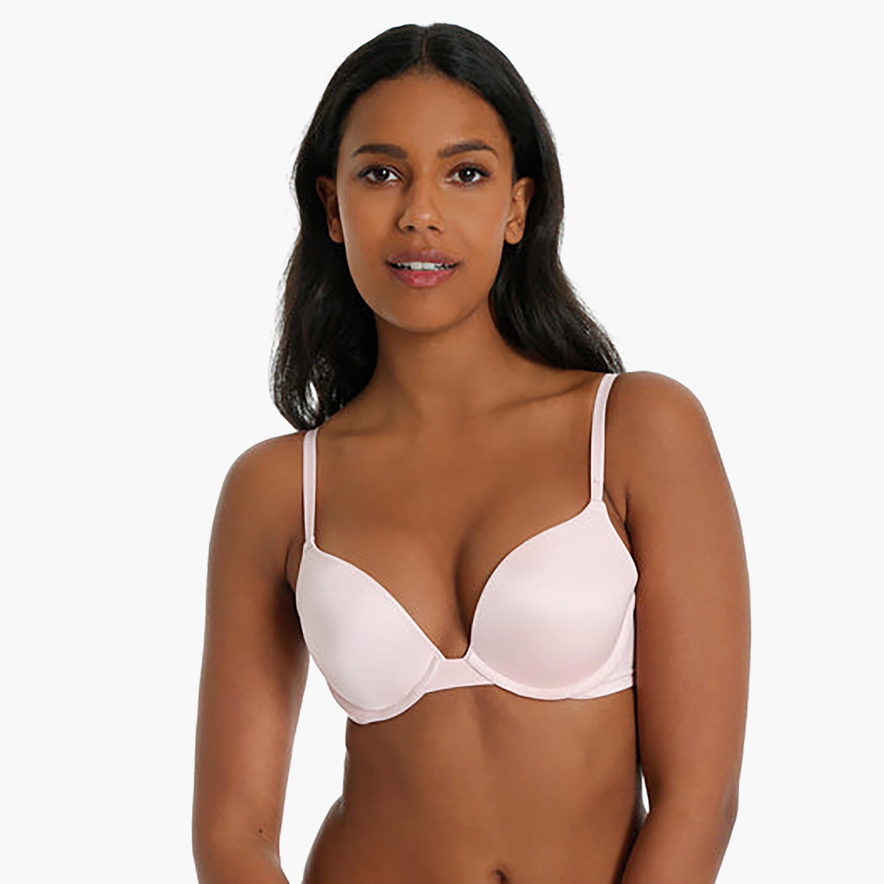 Isla & Evie حمالة صدر نسائية غير مبطنة وغير سلكية خفيفة الوزن باللون الوردي-women-clothing-lingerie-bras-image-1