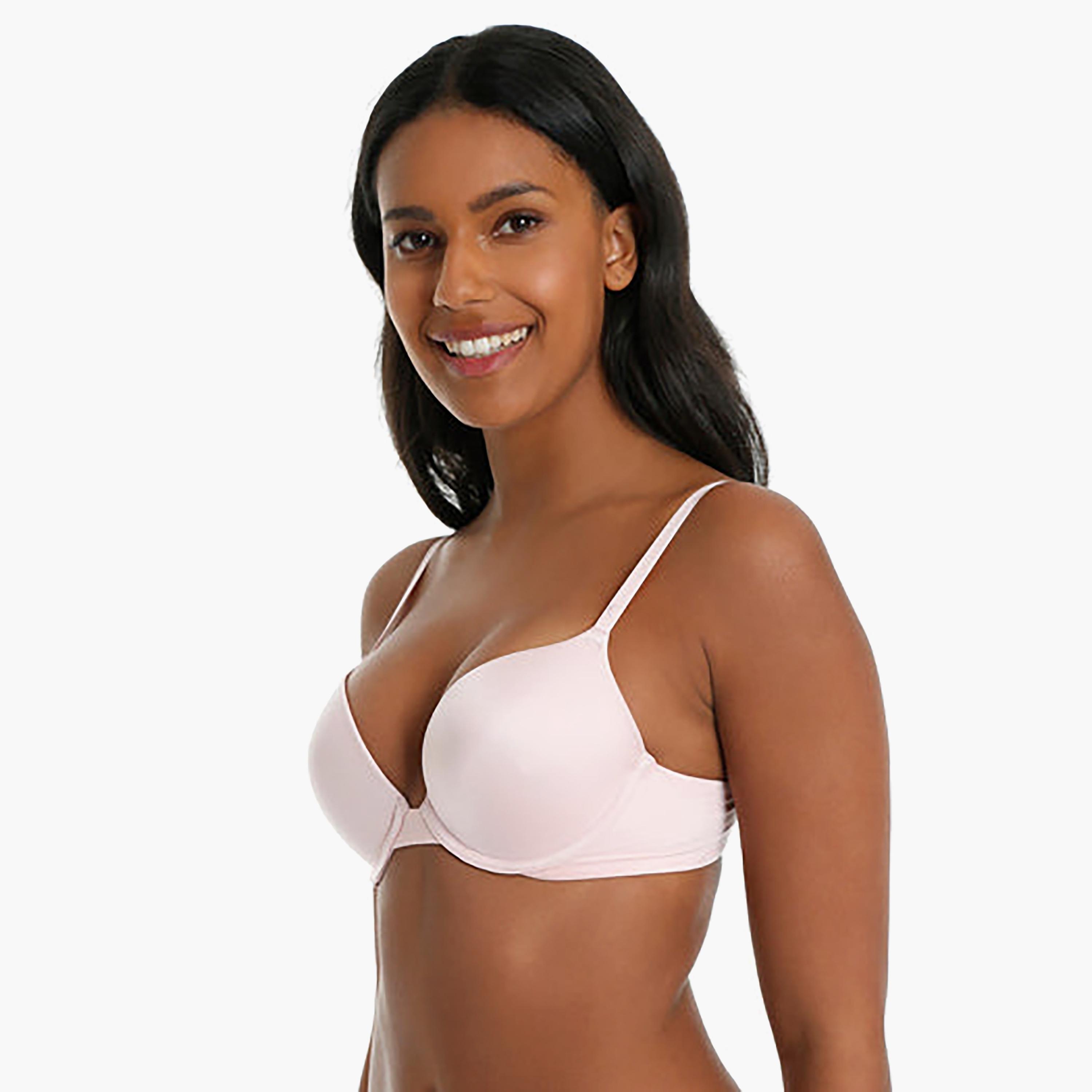 Isla & Evie حمالة صدر نسائية غير مبطنة وغير سلكية خفيفة الوزن باللون الوردي-women-clothing-lingerie-bras-image-2