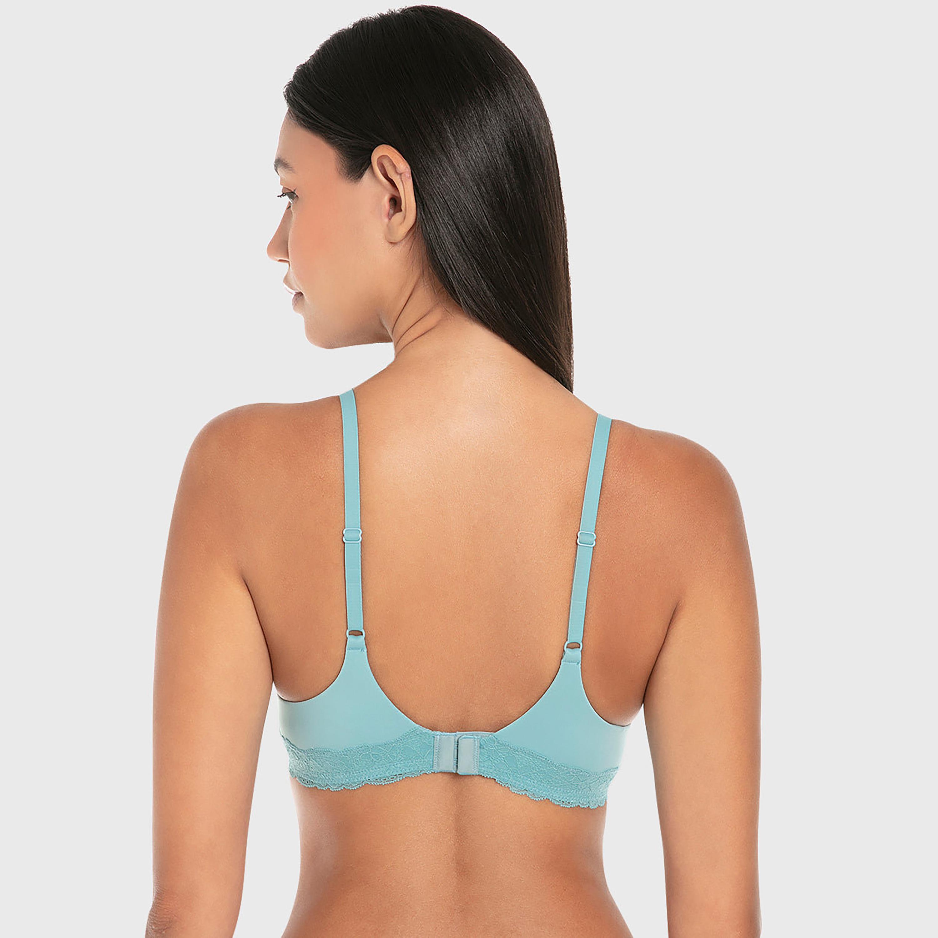 Isla & Evie Ribbed Wired Medium Support Padded Women's Push-Up Plunge Bra-women-clothing-lingerie-bras-image-4