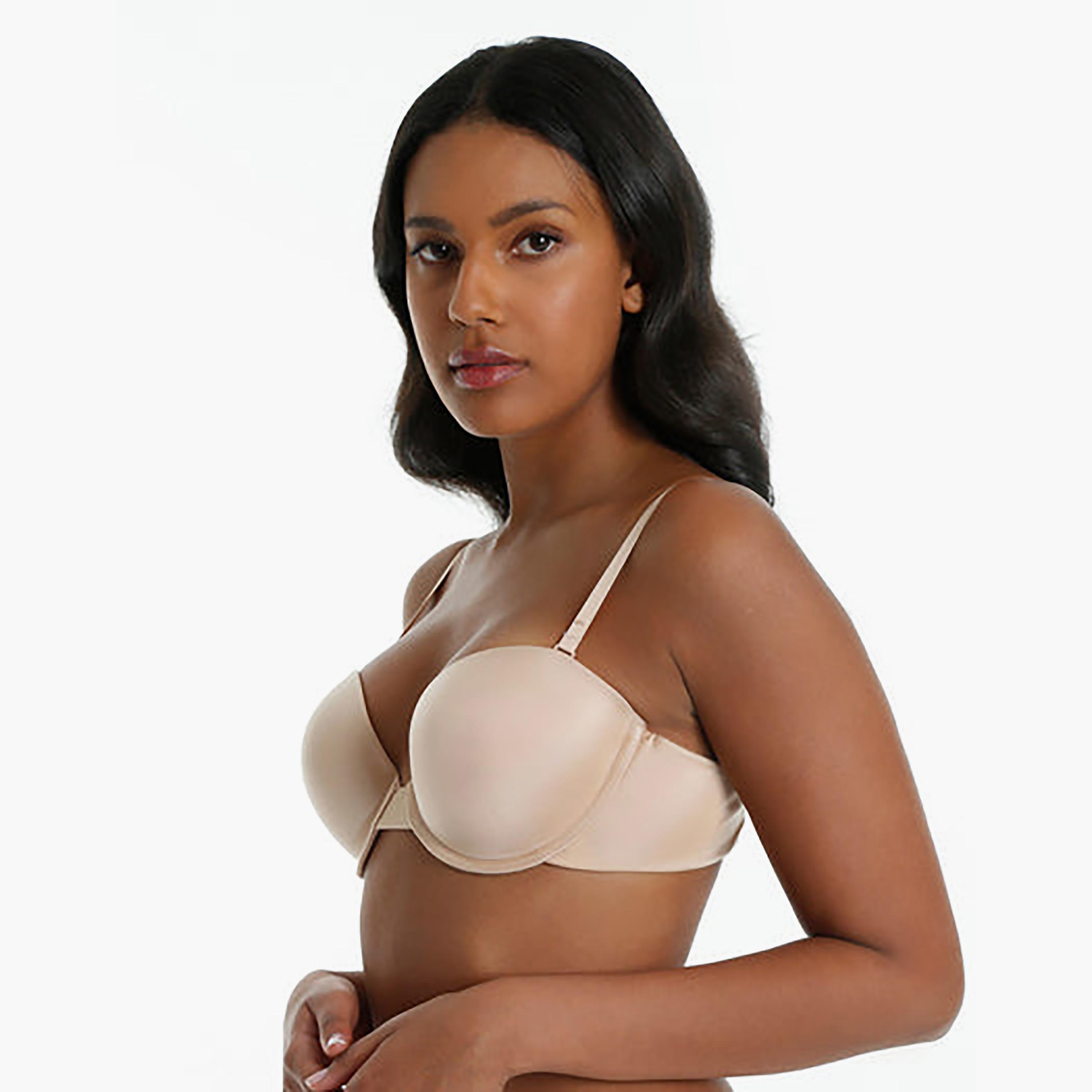 Isla & Evie Typographic Cream Wired Medium Support Padded Women's Versatile 6 Way Plunge Bra-women-clothing-lingerie-bras-image-2