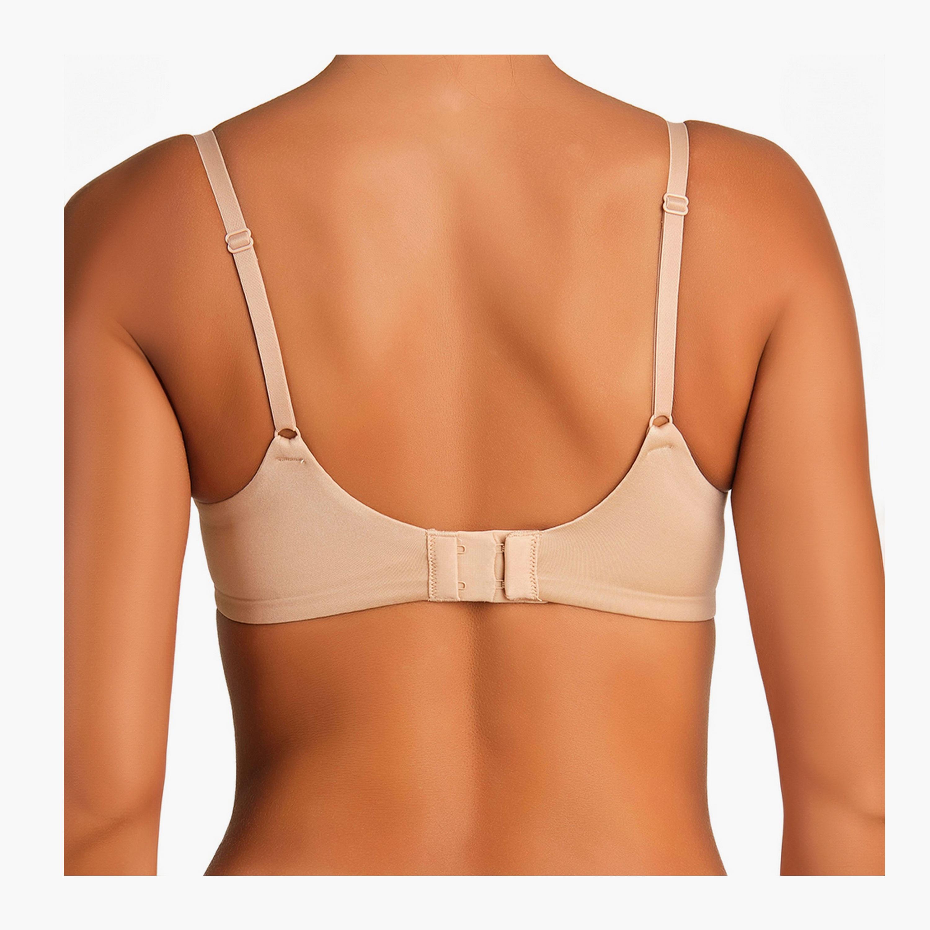Isla & Evie Comfortable Everyday Beige Wired Medium Support Padded Women's T-Shirt Bra-women-clothing-lingerie-bras-image-3