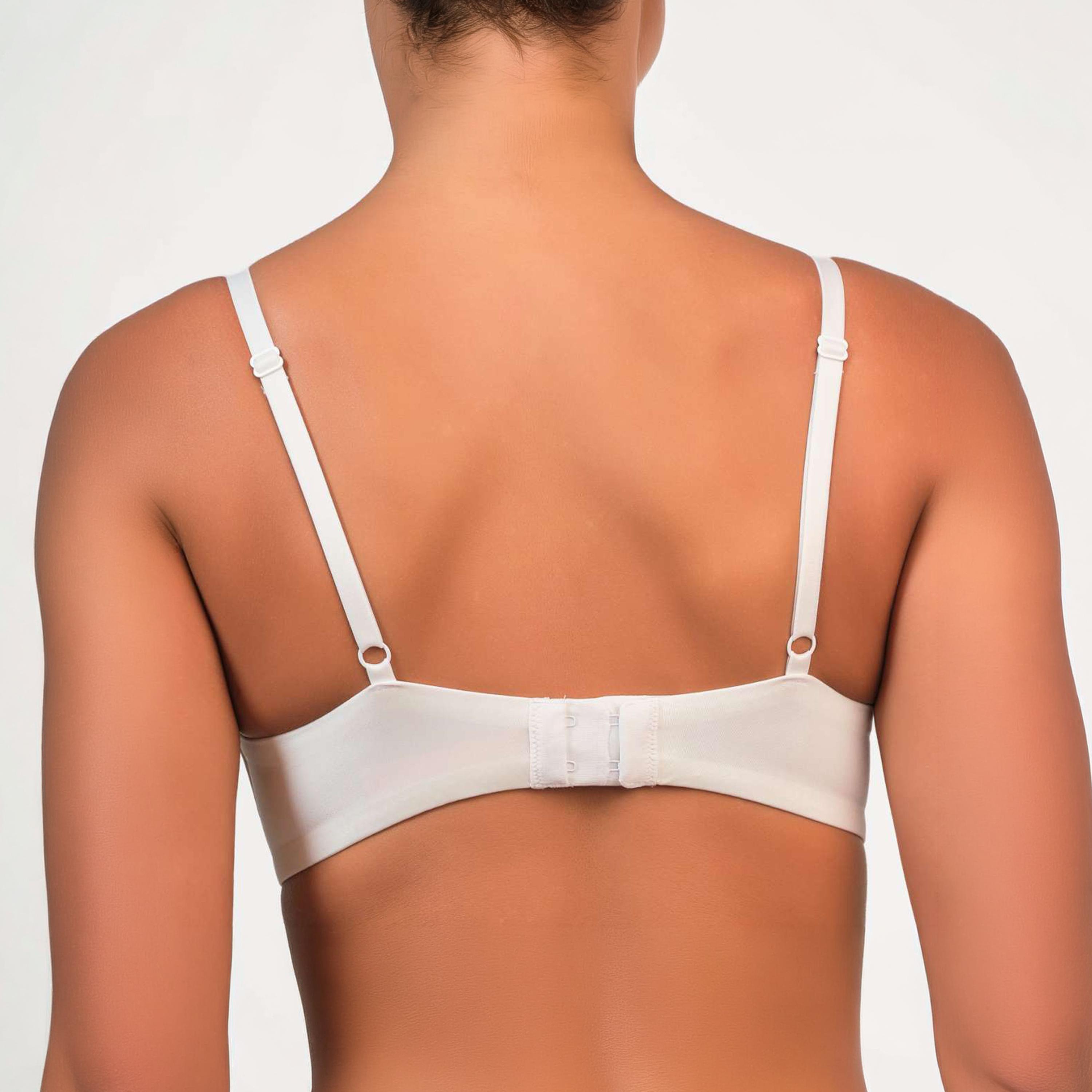 Isla & Evie Everyday Beige Plain Non-Wired Medium Support Padded Women's Plunge Bra-women-clothing-lingerie-bras-image-3