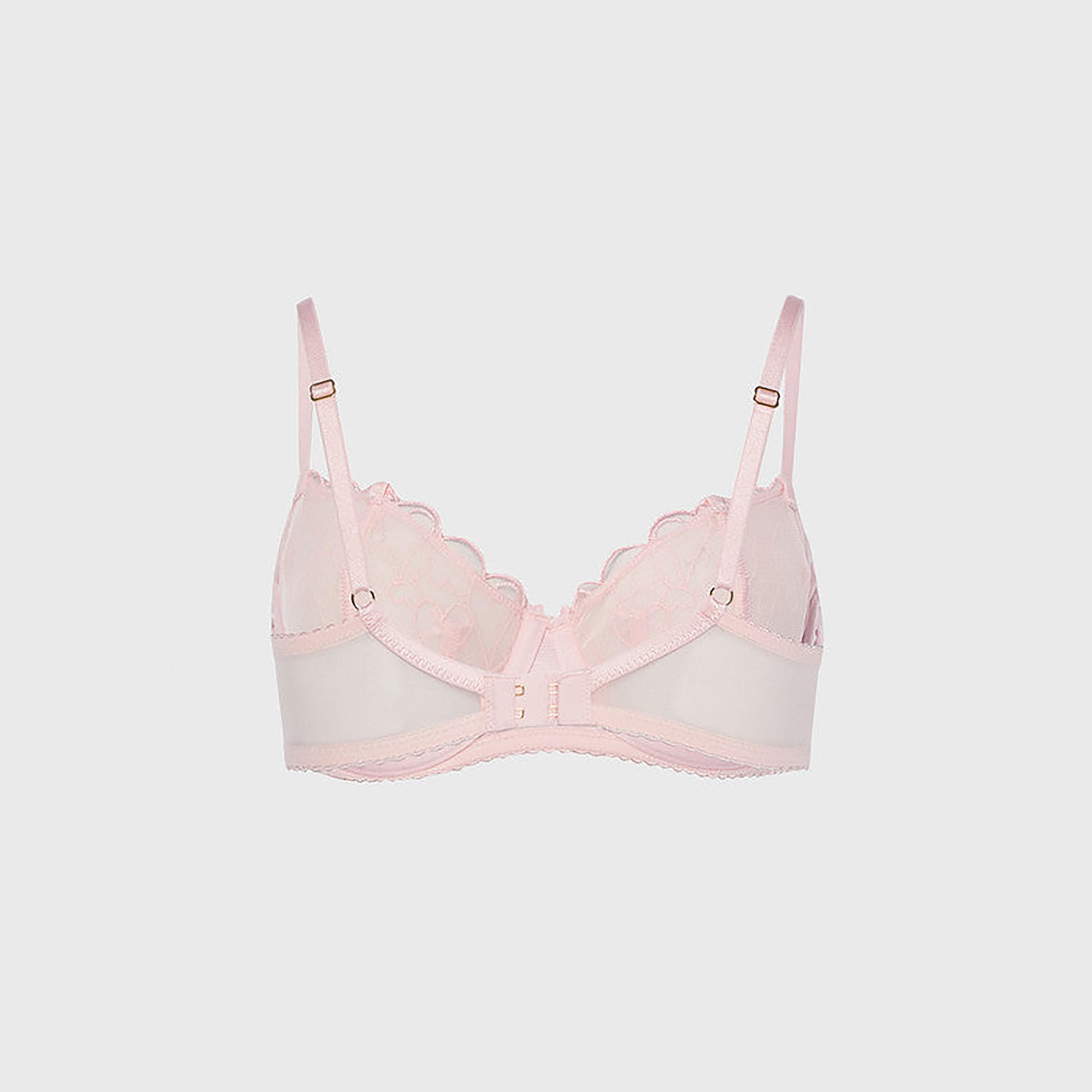 Isla & Evie Pink Lace Non-Wired Light Support Unlined Women's Push-Up Bra-women-clothing-lingerie-bras-image-3
