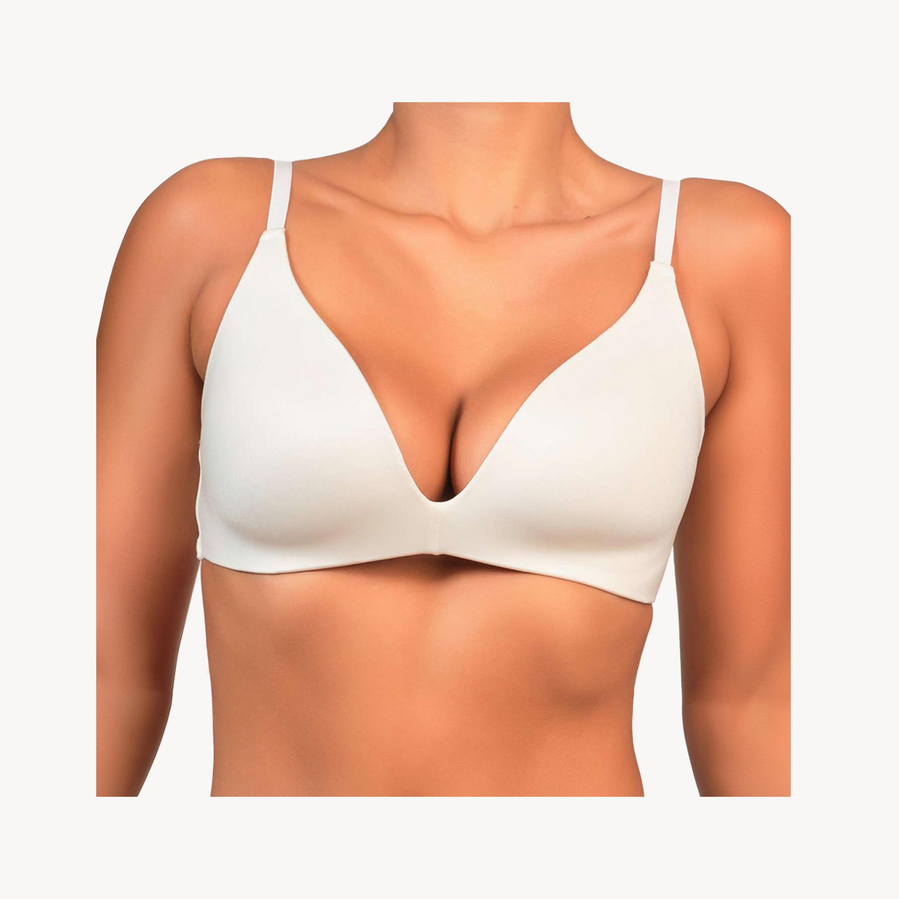 Isla & Evie Comfortable Everyday Non-Wired Light Support Padded Women's Plunge Bra-women-clothing-lingerie-bras-image-4