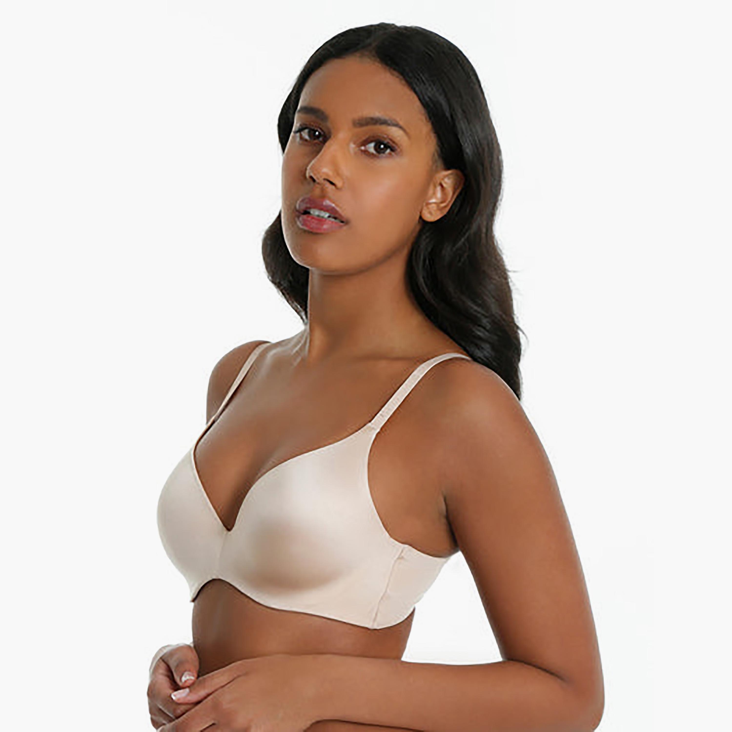 La Senza Everyday Lightly Padded Non-Wired Medium Support White Women's Plunge Bra-women-clothing-lingerie-bras-image-2
