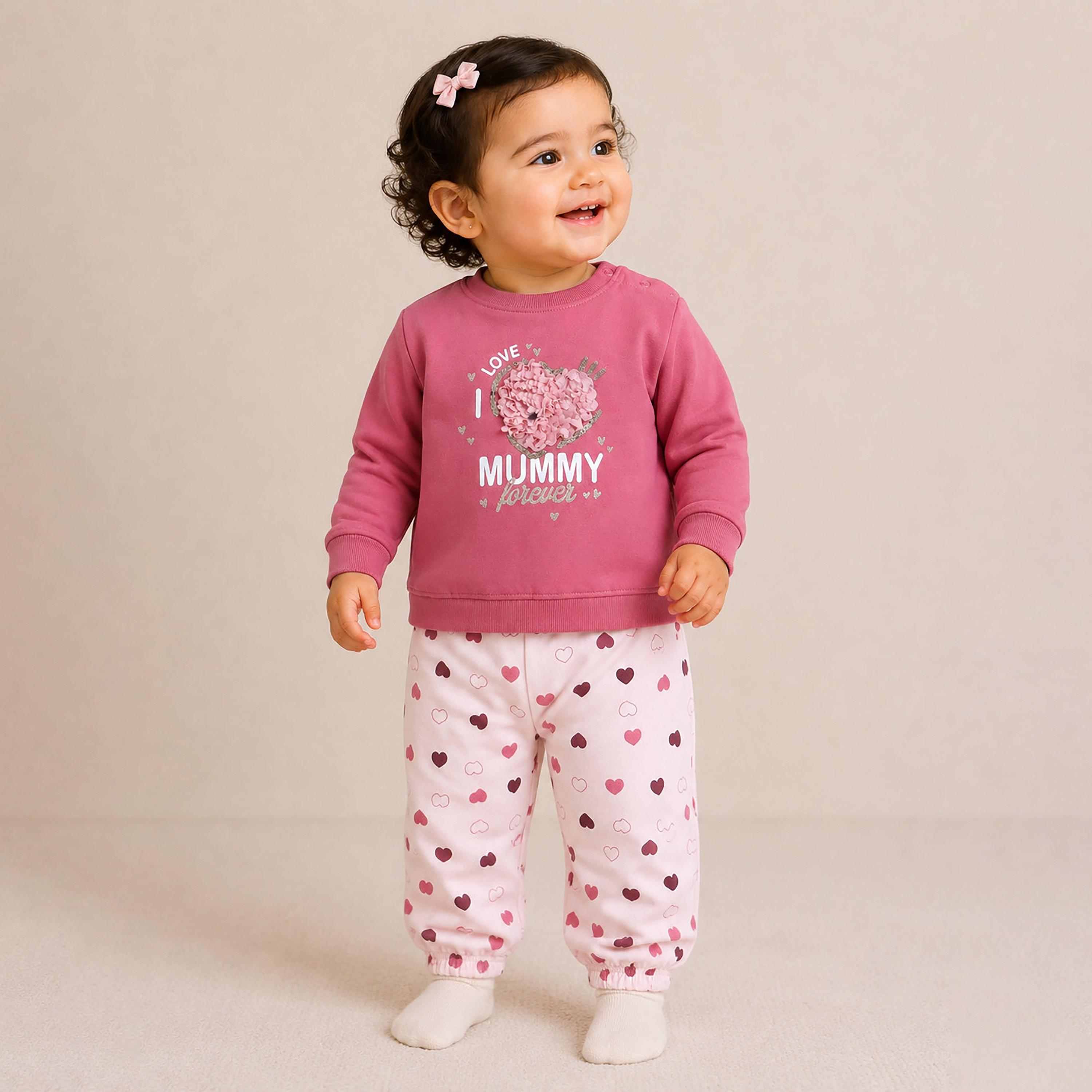 Victor and Jane 2-Piece Long Sleeves Sweatshirt & Printed Joggers-baby-girls-clothing-setsandcoords-image-1